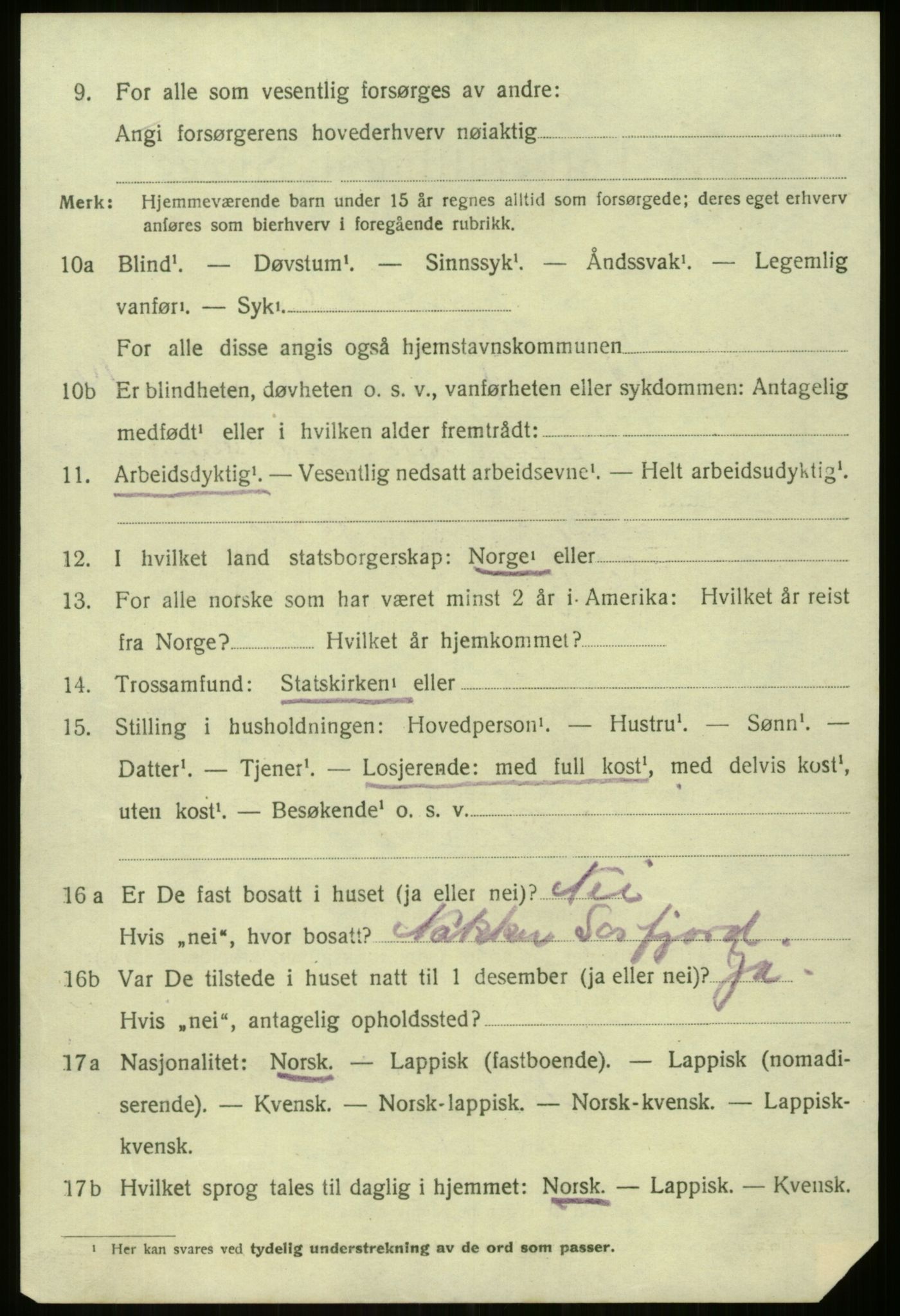 SATØ, Folketelling 1920 for 1933 Balsfjord herred, 1920, s. 2125