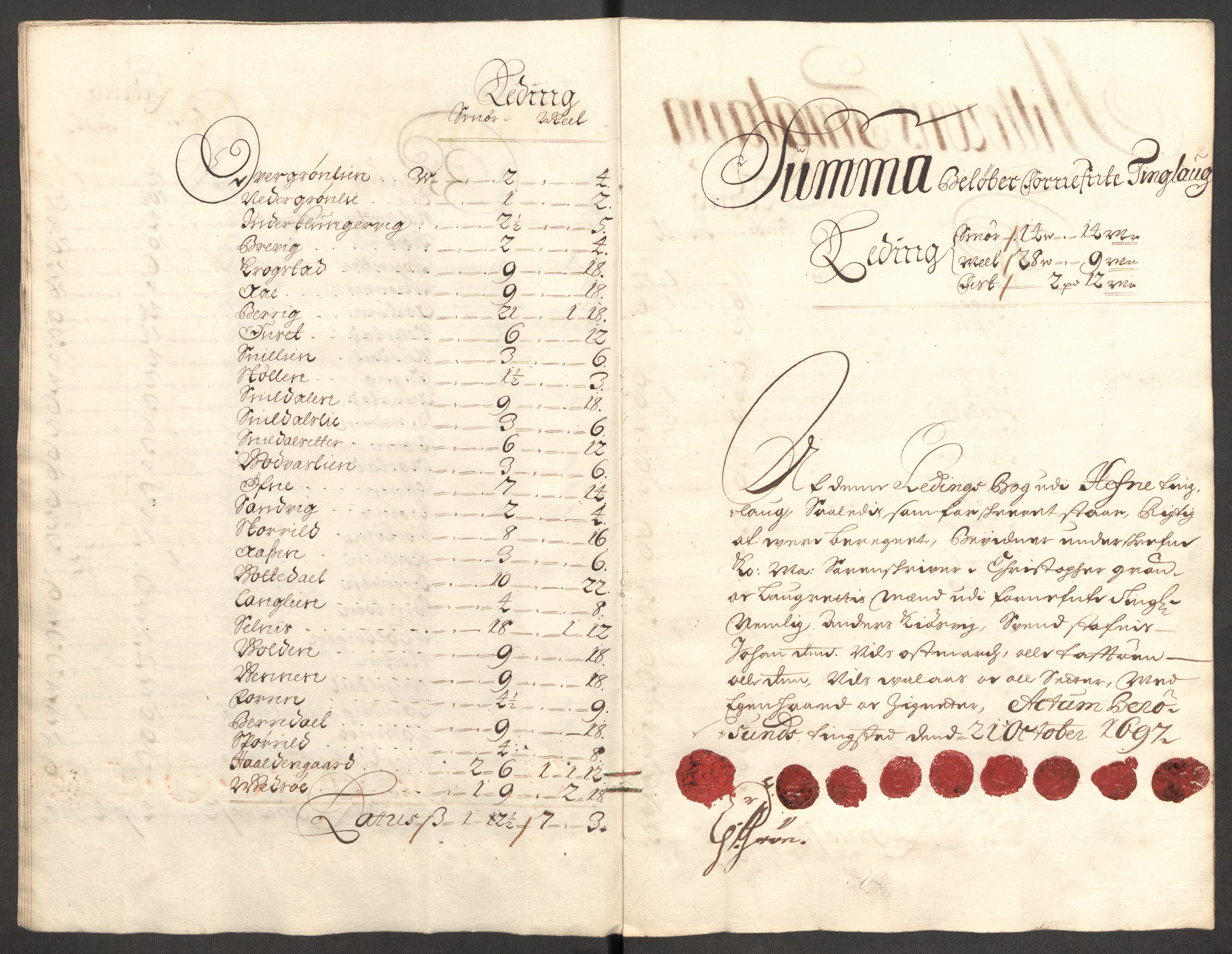 Rentekammeret inntil 1814, Reviderte regnskaper, Fogderegnskap, AV/RA-EA-4092/R57/L3852: Fogderegnskap Fosen, 1697, s. 26