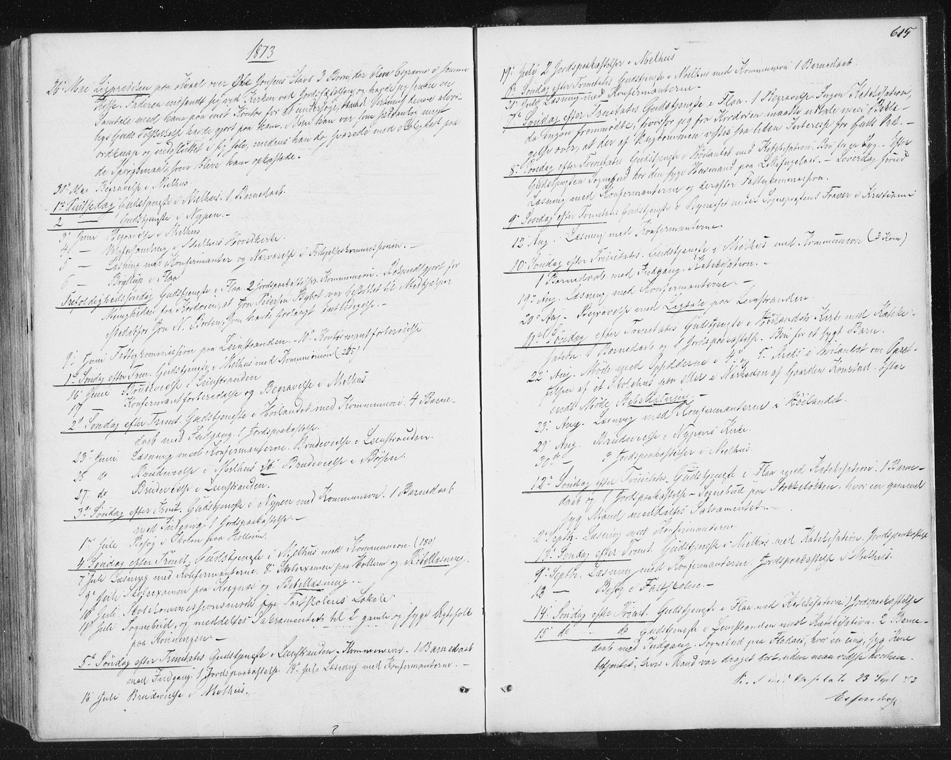 Ministerialprotokoller, klokkerbøker og fødselsregistre - Sør-Trøndelag, SAT/A-1456/691/L1077: Ministerialbok nr. 691A09, 1862-1873, s. 615