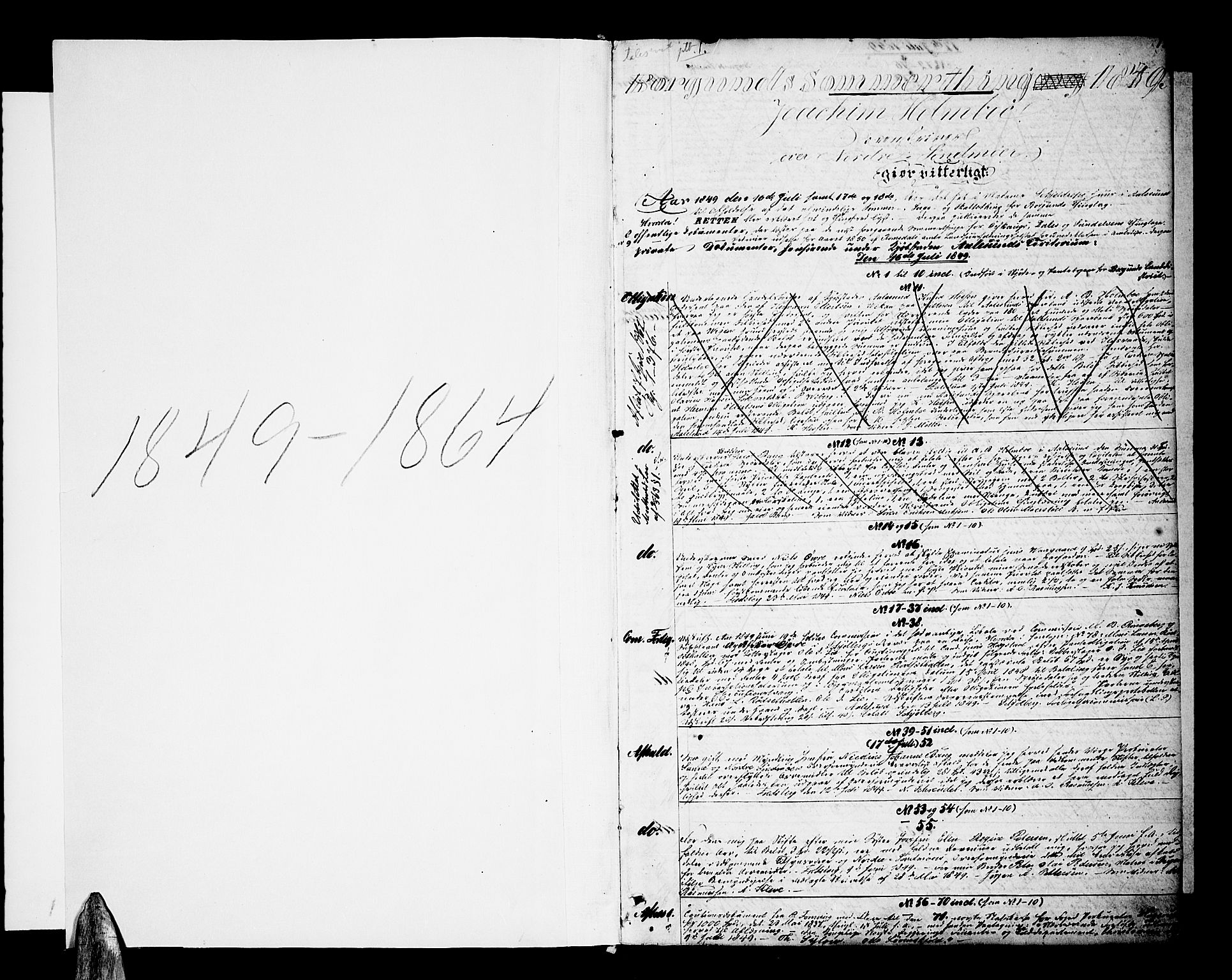 Ålesund byfogd, SAT/A-4384: Pantebok nr. 1, 1849-1864, s. 1