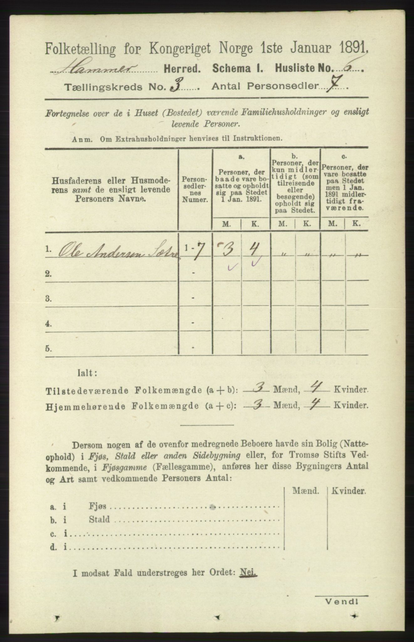 RA, Folketelling 1891 for 1254 Hamre herred, 1891, s. 481