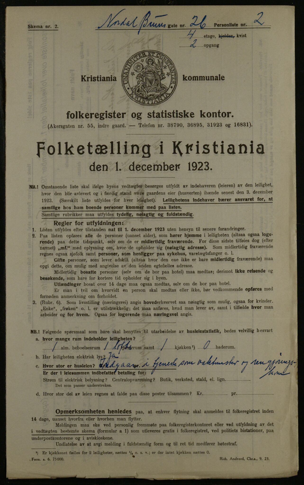 OBA, Kommunal folketelling 1.12.1923 for Kristiania, 1923, s. 79643