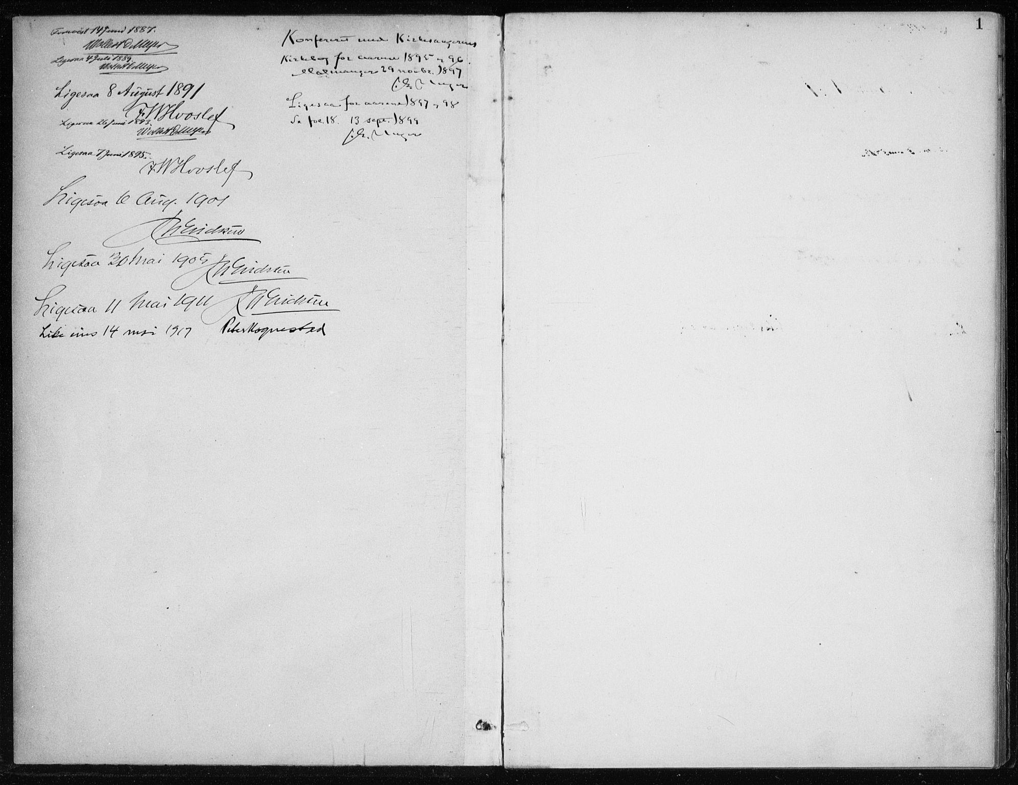 Kvinnherad sokneprestembete, AV/SAB-A-76401/H/Haa: Ministerialbok nr. F 1, 1887-1912, s. 1