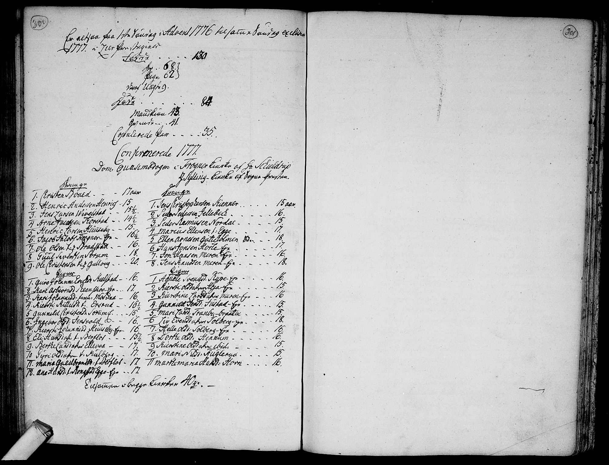 Lier kirkebøker, AV/SAKO-A-230/F/Fa/L0005: Ministerialbok nr. I 5, 1764-1777, s. 300-301