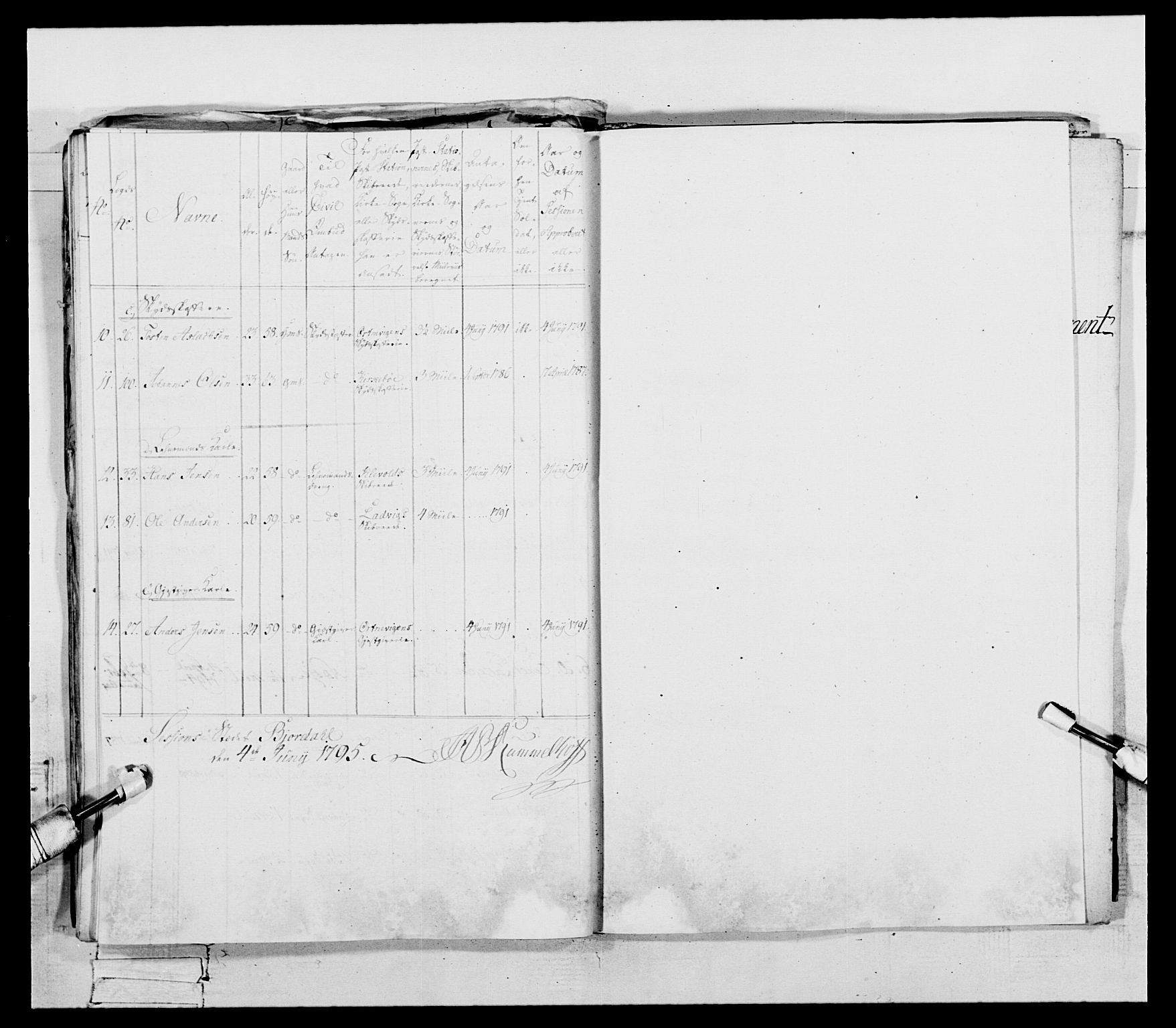 Generalitets- og kommissariatskollegiet, Det kongelige norske kommissariatskollegium, AV/RA-EA-5420/E/Eh/L0096: Bergenhusiske nasjonale infanteriregiment, 1791-1803, s. 56