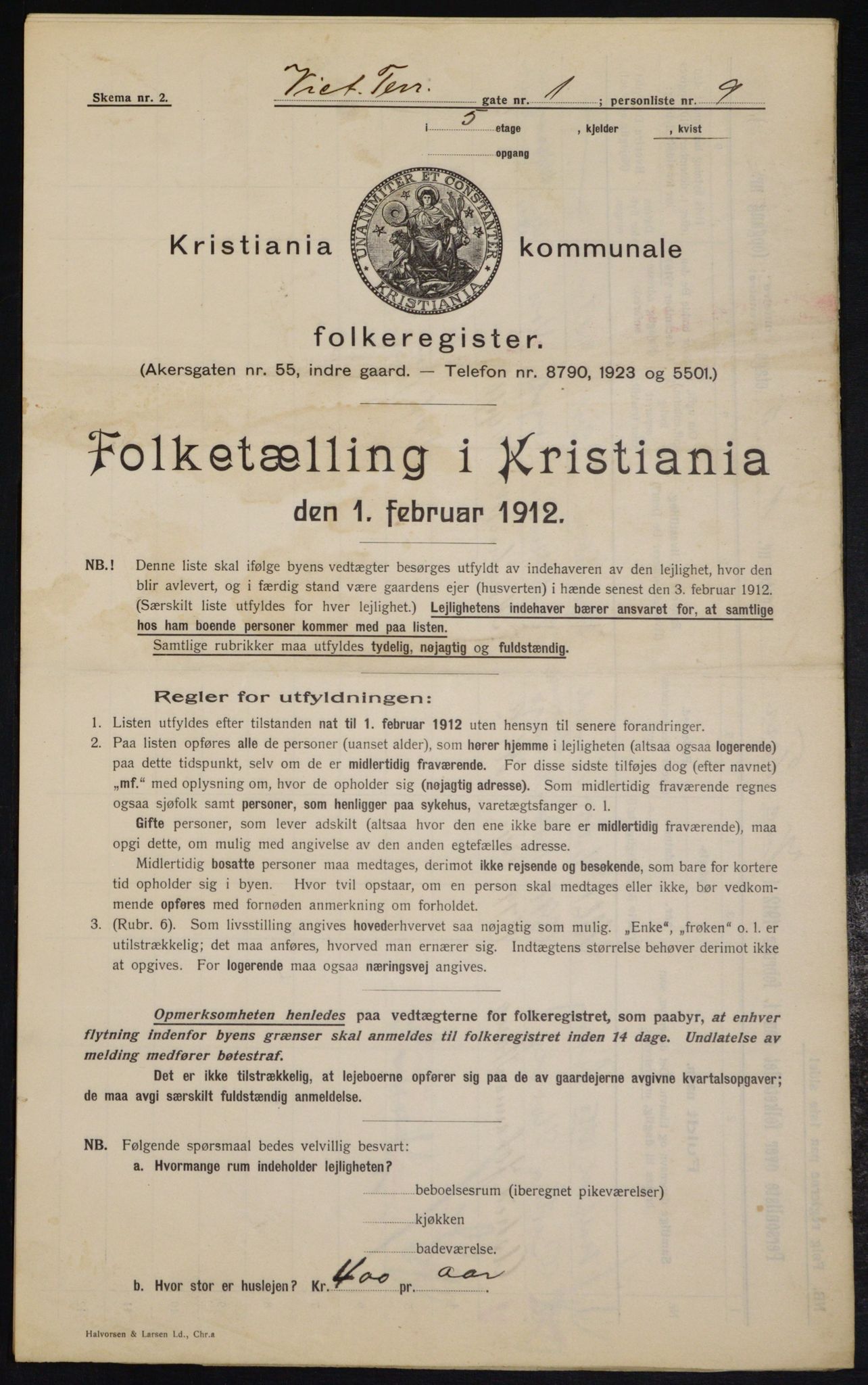 OBA, Kommunal folketelling 1.2.1912 for Kristiania, 1912, s. 123427