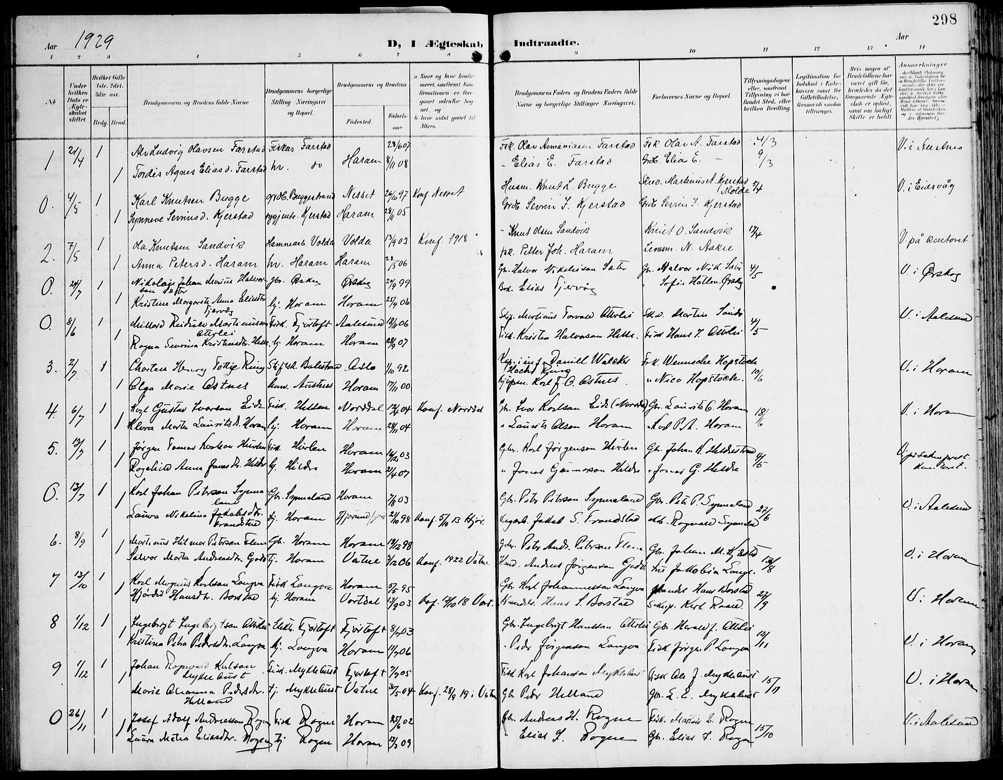 Ministerialprotokoller, klokkerbøker og fødselsregistre - Møre og Romsdal, AV/SAT-A-1454/536/L0511: Klokkerbok nr. 536C06, 1899-1944, s. 298