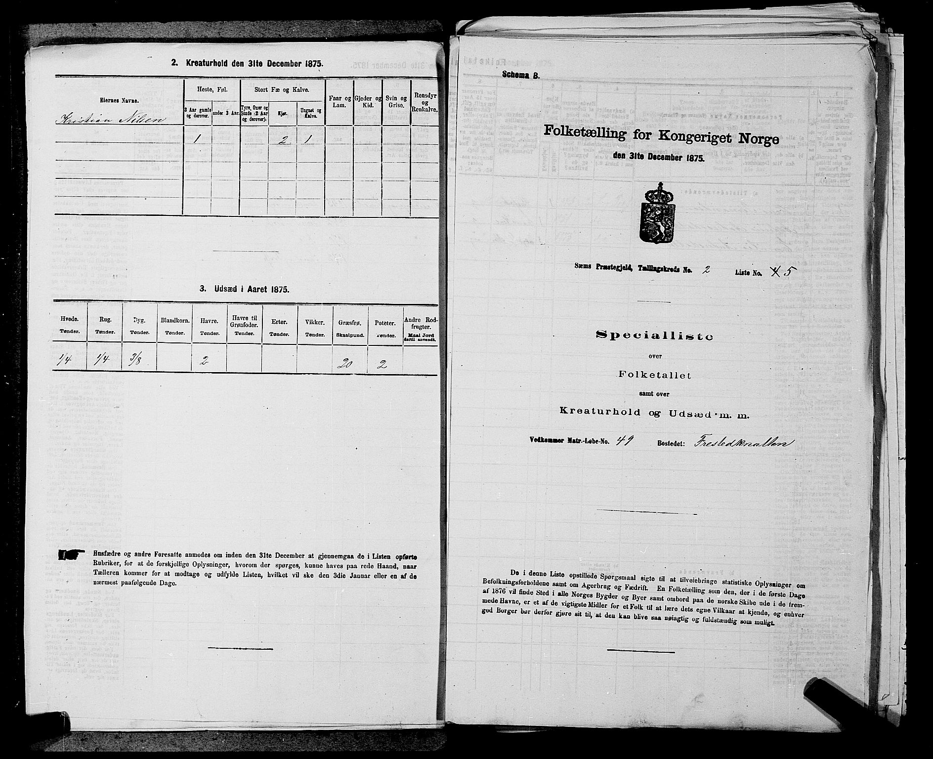 SAKO, Folketelling 1875 for 0721P Sem prestegjeld, 1875, s. 236