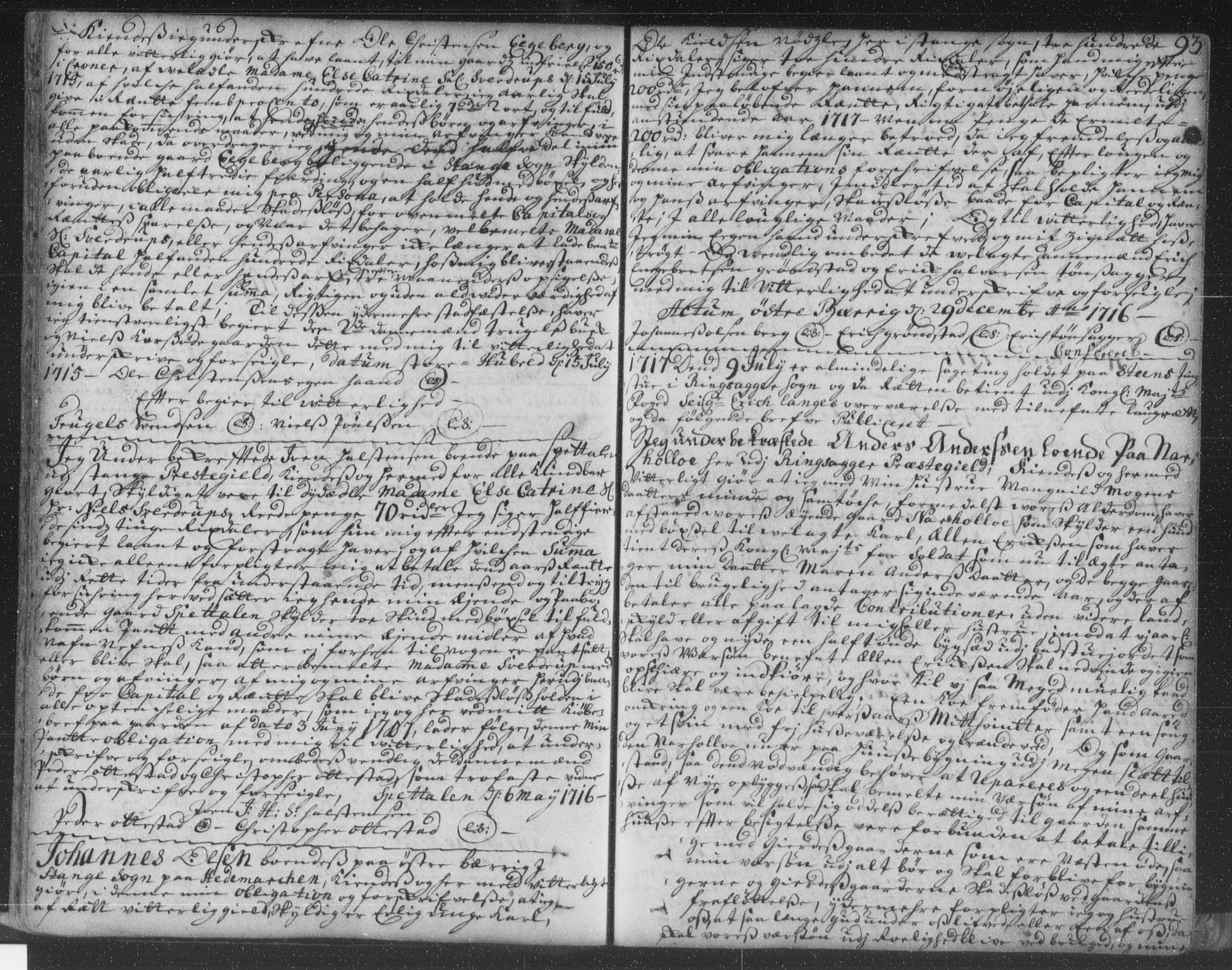 Hedemarken sorenskriveri, SAH/TING-034/H/Hb/L0002: Pantebok nr. 2, 1713-1723, s. 93