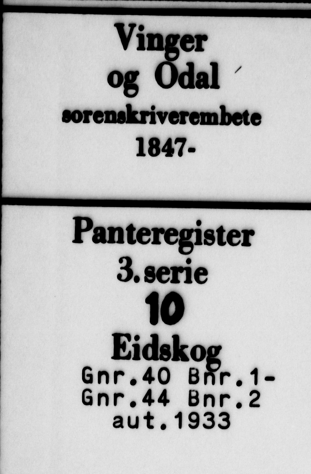 Vinger og Odal sorenskriveri, AV/SAH-TING-022/H/Ha/Hac/Hacd/L0010: Panteregister nr. 3.10, 1933