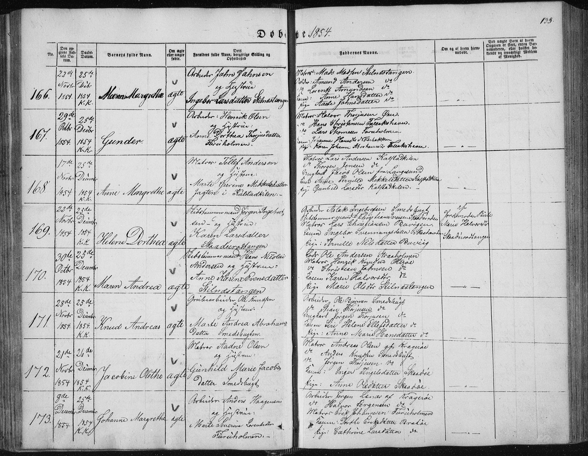 Sannidal kirkebøker, AV/SAKO-A-296/F/Fa/L0008: Ministerialbok nr. 8, 1847-1862, s. 133