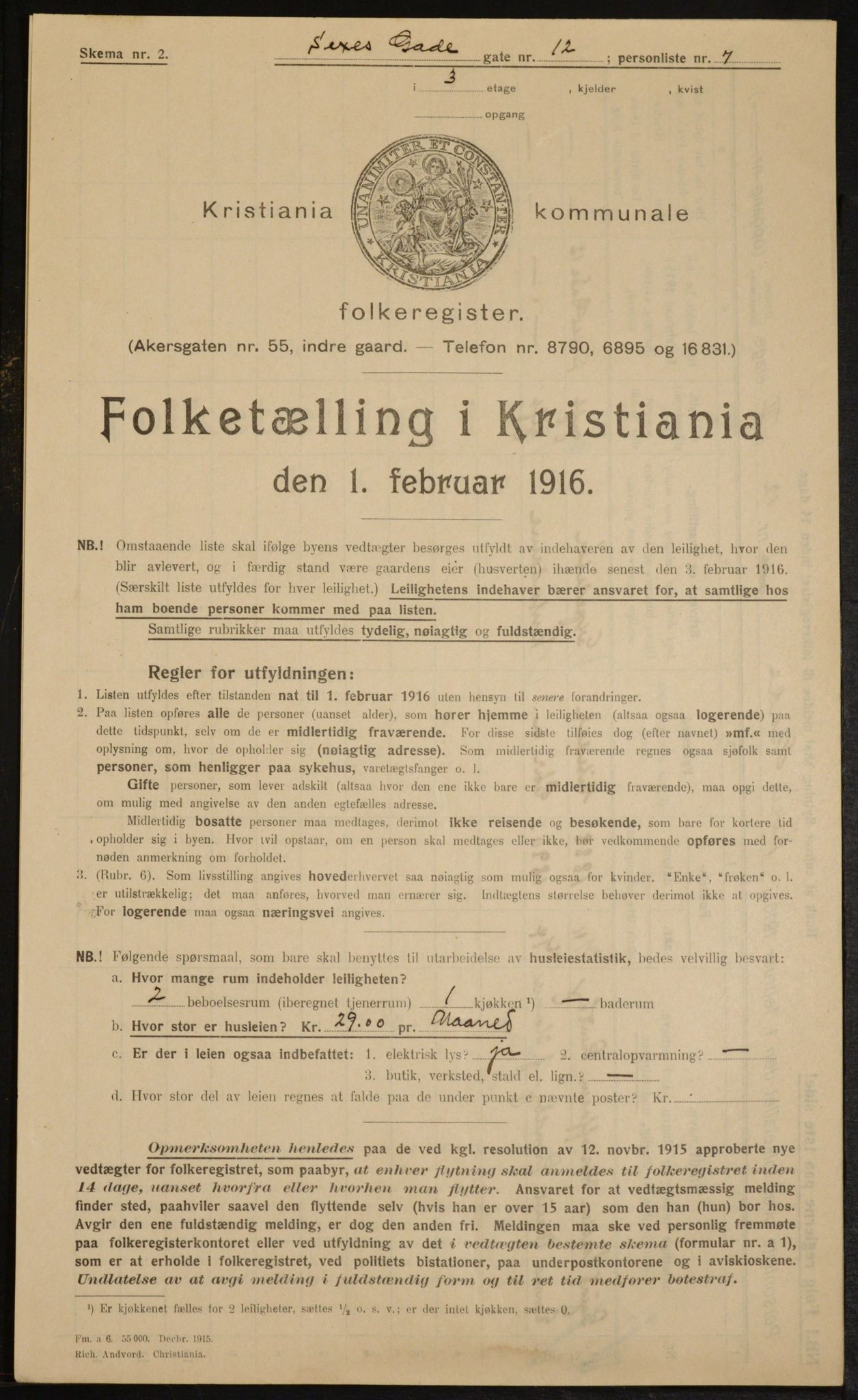 OBA, Kommunal folketelling 1.2.1916 for Kristiania, 1916, s. 97179