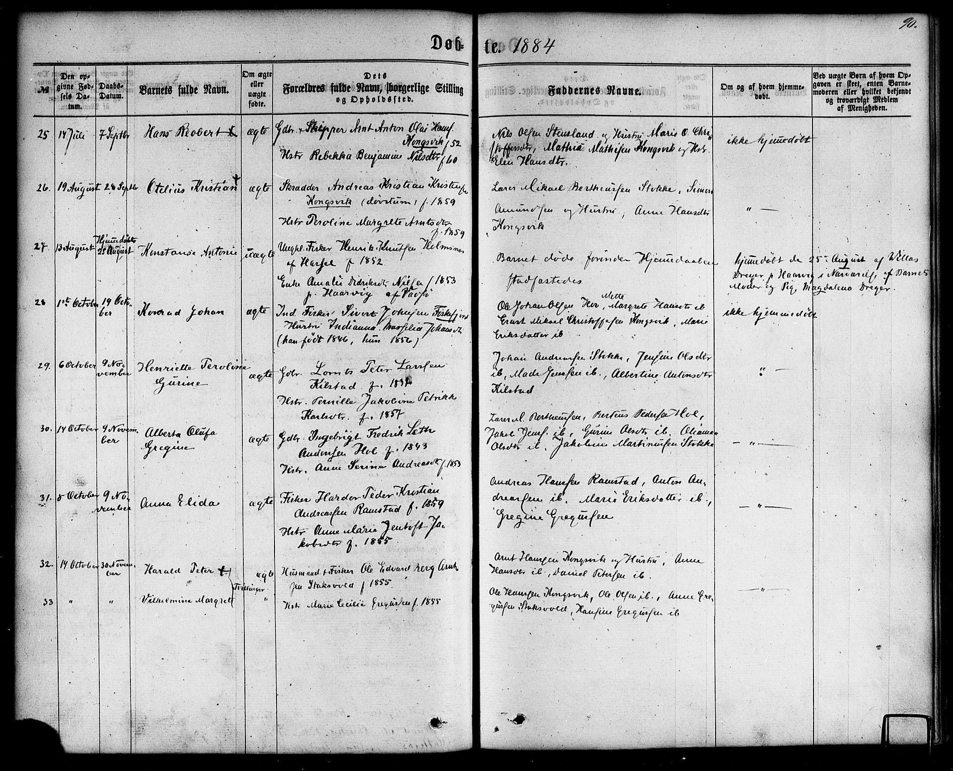 Ministerialprotokoller, klokkerbøker og fødselsregistre - Nordland, AV/SAT-A-1459/865/L0923: Ministerialbok nr. 865A01, 1864-1884, s. 90