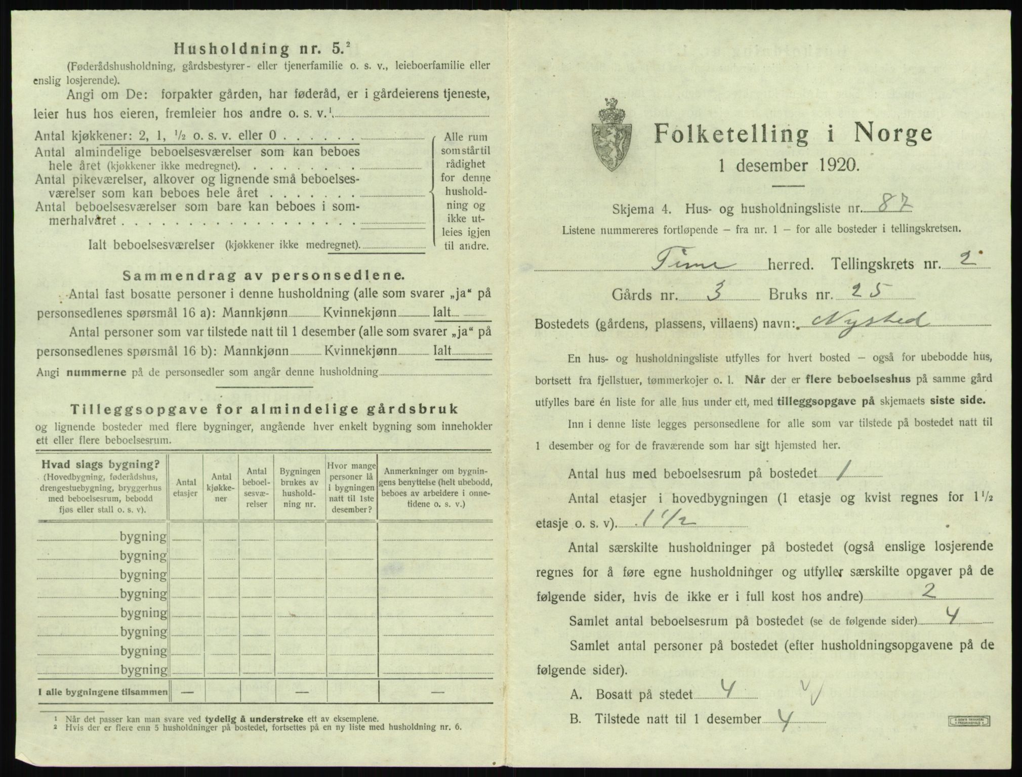 SAST, Folketelling 1920 for 1121 Time herred, 1920, s. 451