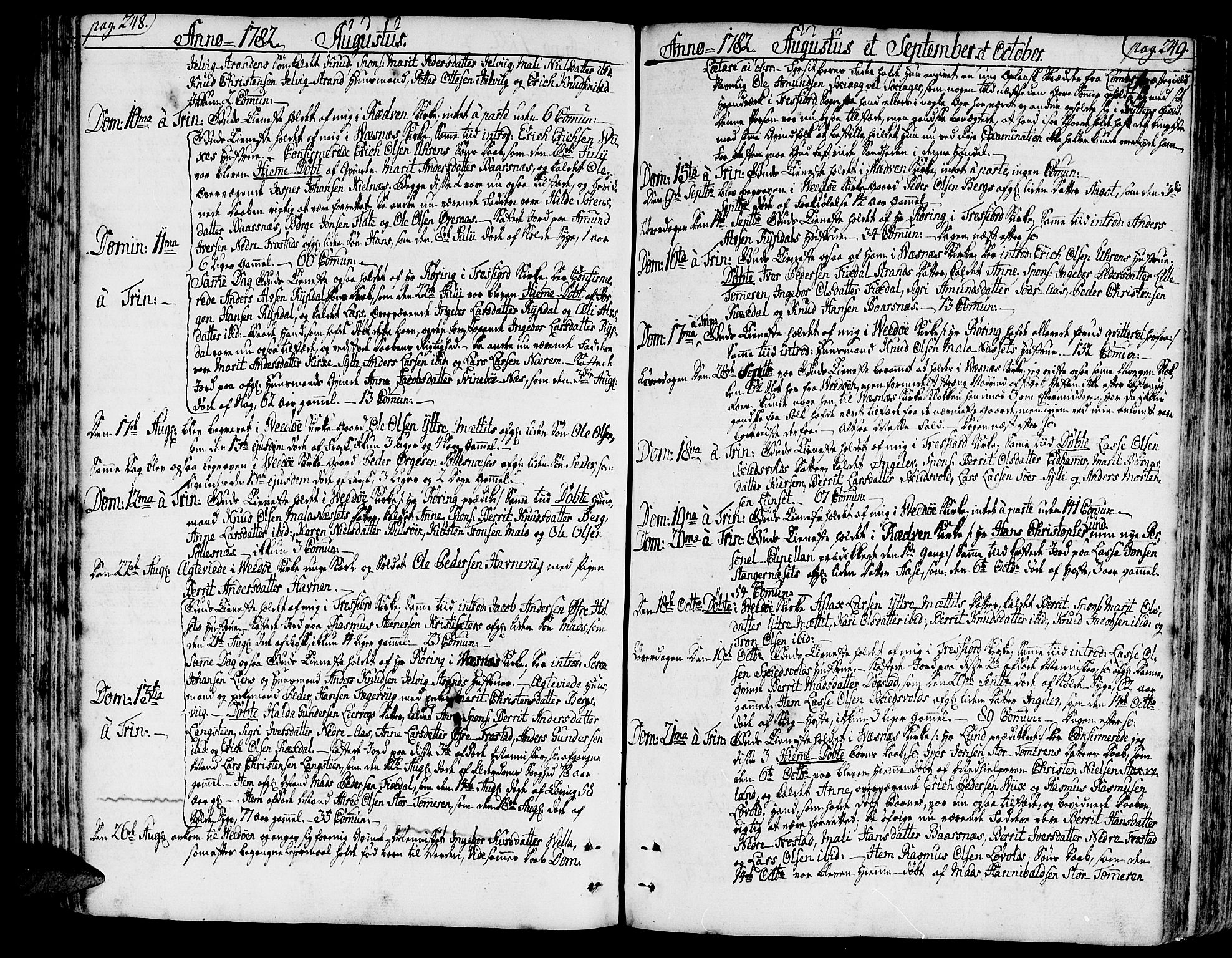 Ministerialprotokoller, klokkerbøker og fødselsregistre - Møre og Romsdal, AV/SAT-A-1454/547/L0600: Ministerialbok nr. 547A02, 1765-1799, s. 248-249