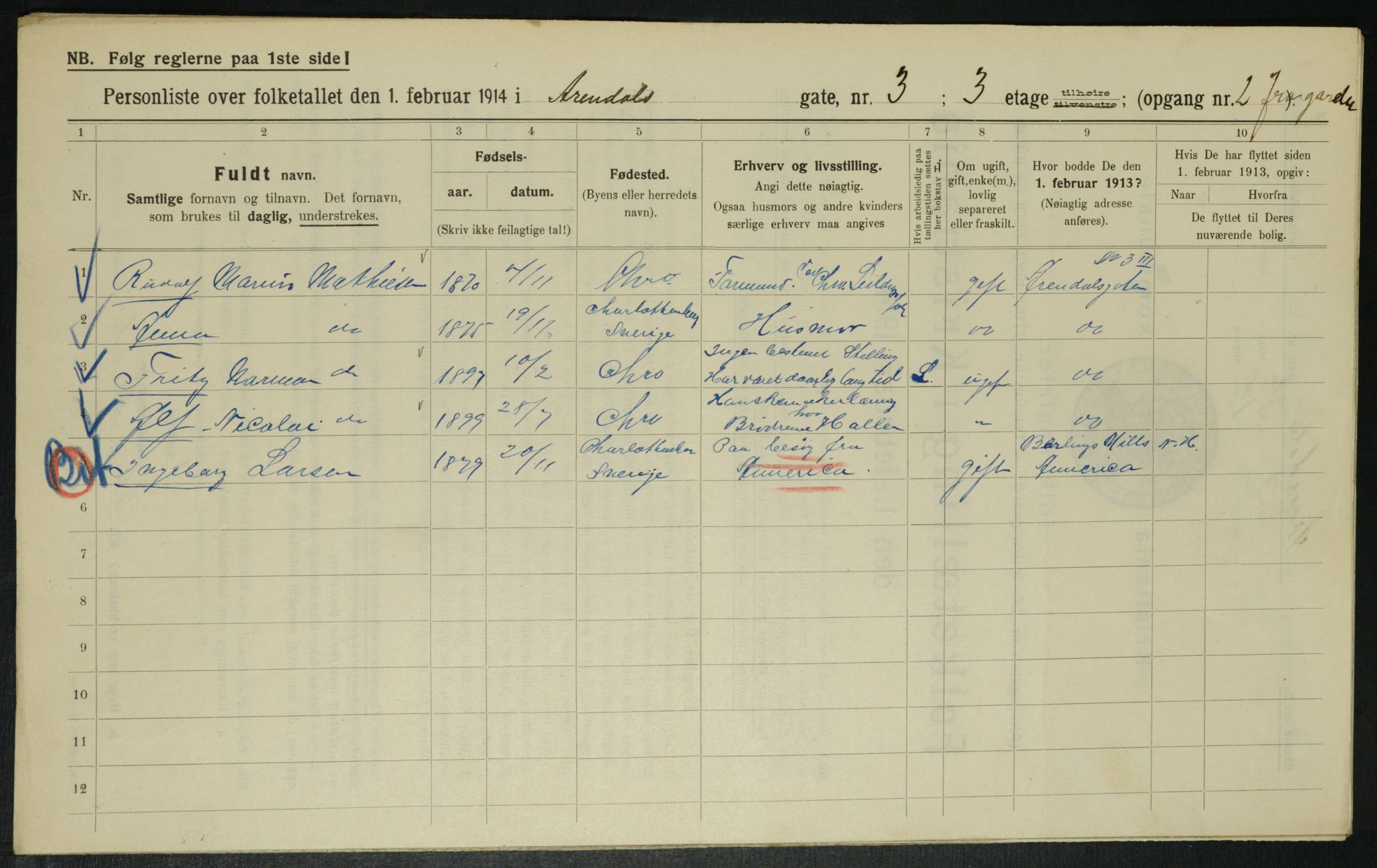 OBA, Kommunal folketelling 1.2.1914 for Kristiania, 1914, s. 2078