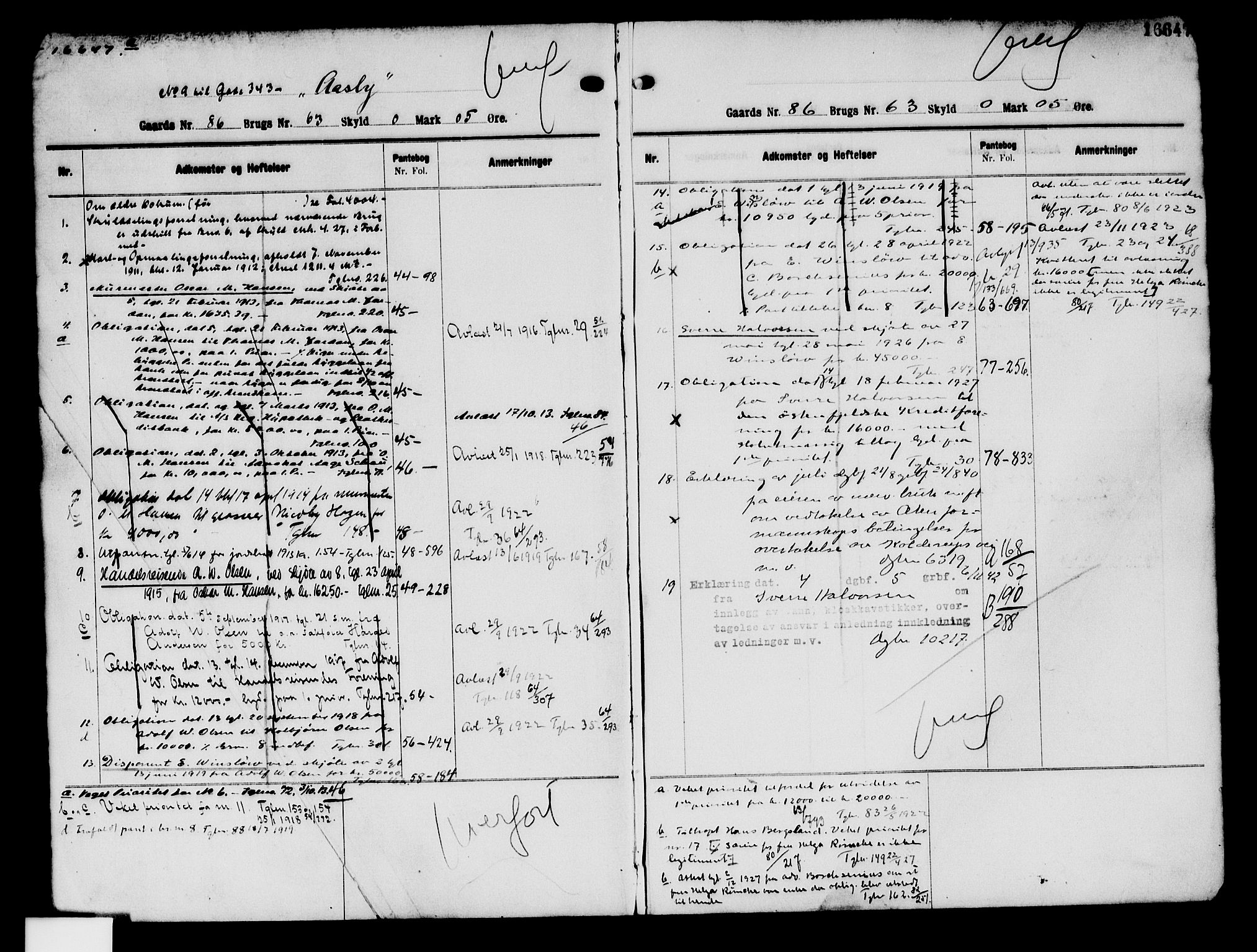 Aker herredsskriveri, SAO/A-10896/G/Ga/Gab/Gaba/L0029: Panteregister nr. I 29, 1911-1950, s. 16647