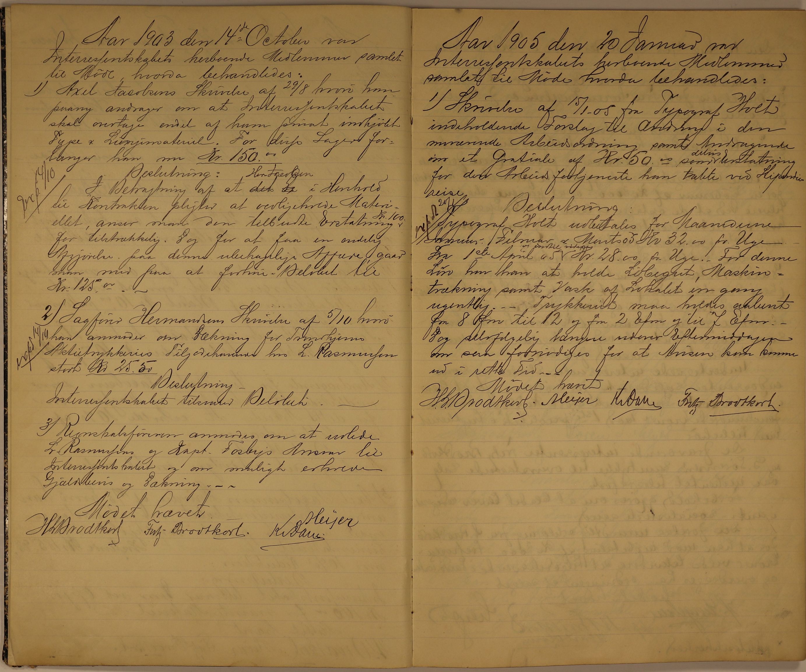 Interessentskapet Vardøposten, VAMU/A-0025/A/L0001: Forhandlingsprotokoll og styrets korrespondanse, 1902-1913
