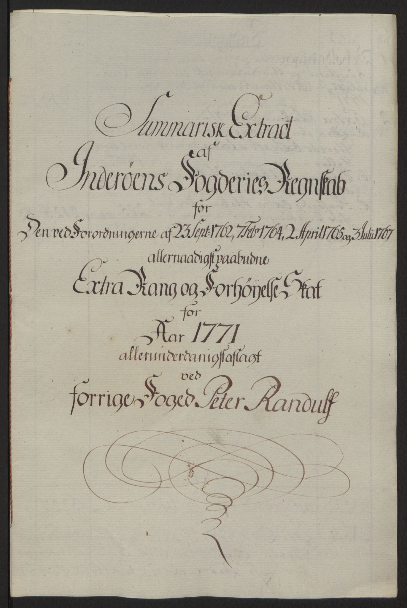 Rentekammeret inntil 1814, Reviderte regnskaper, Fogderegnskap, AV/RA-EA-4092/R63/L4420: Ekstraskatten Inderøy, 1762-1772, s. 411