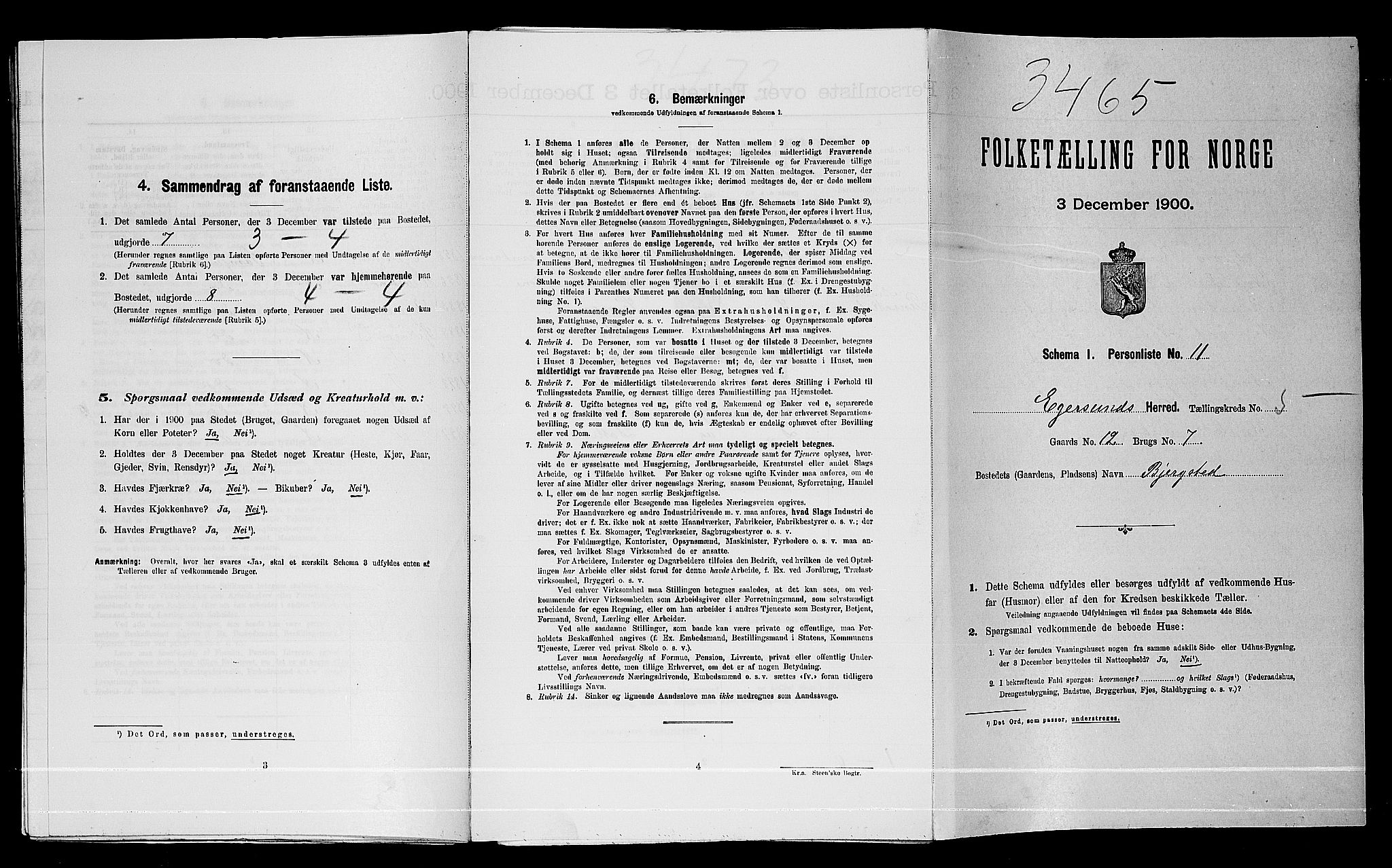 SAST, Folketelling 1900 for 1116 Eigersund herred, 1900, s. 671