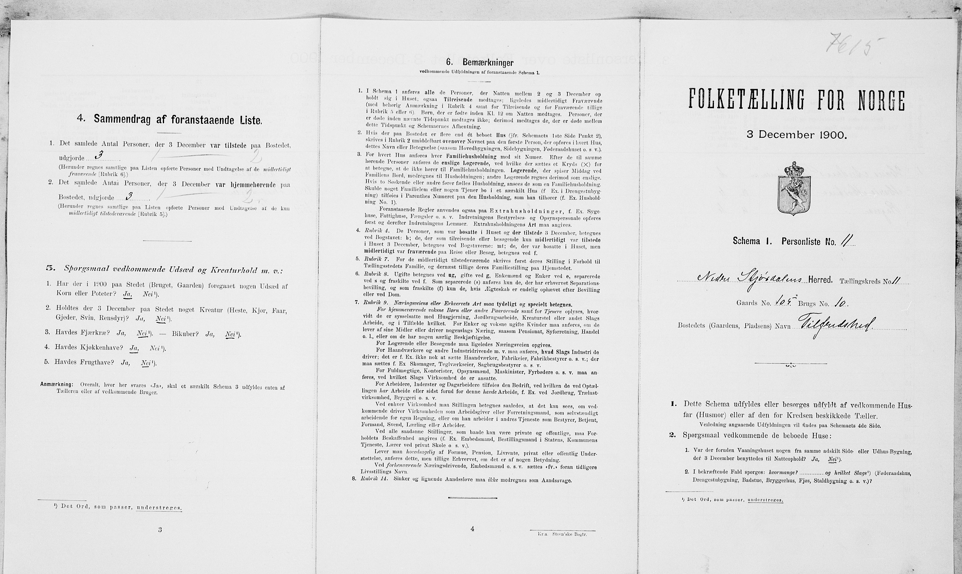 SAT, Folketelling 1900 for 1714 Nedre Stjørdal herred, 1900, s. 1289