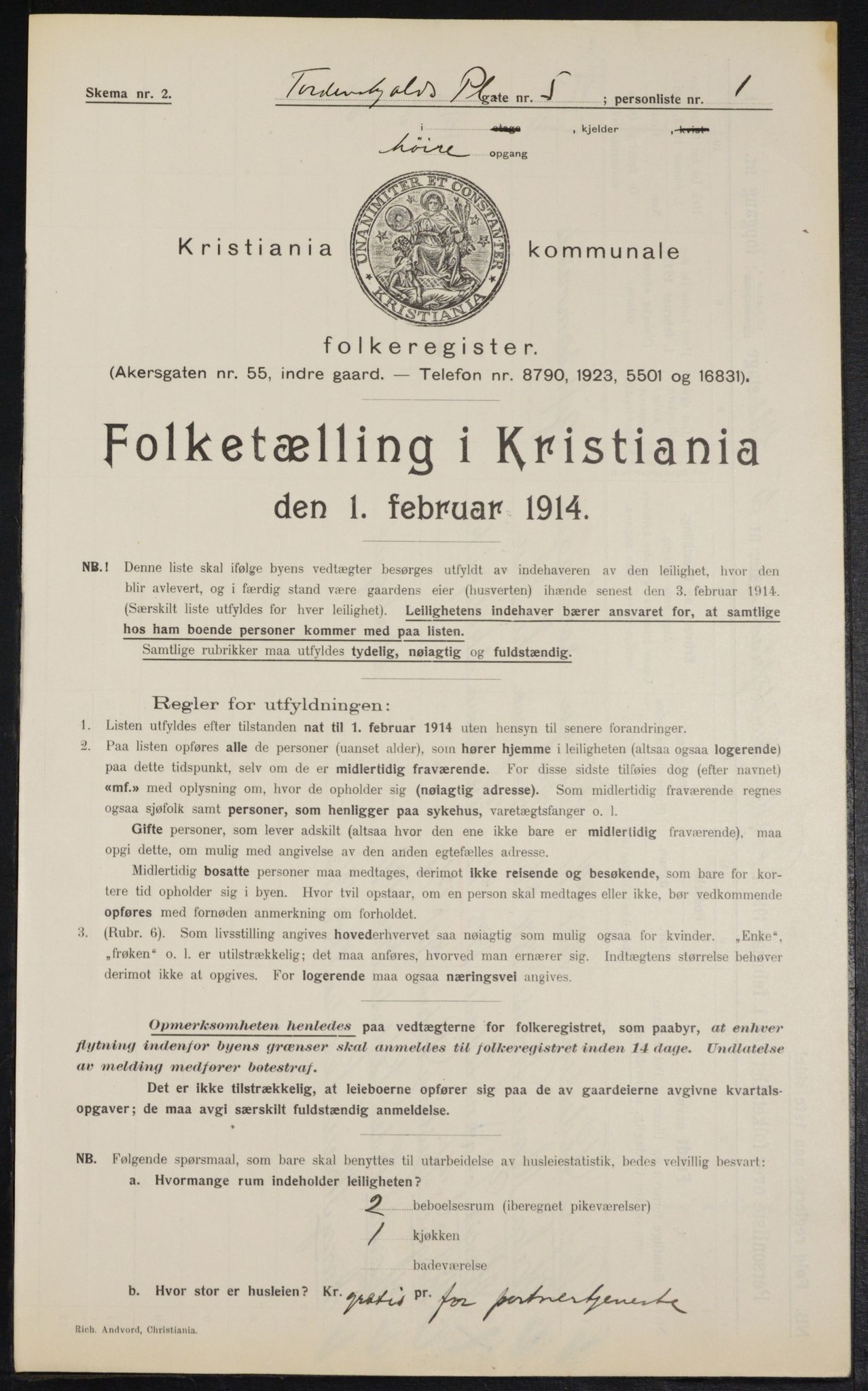 OBA, Kommunal folketelling 1.2.1914 for Kristiania, 1914, s. 114734