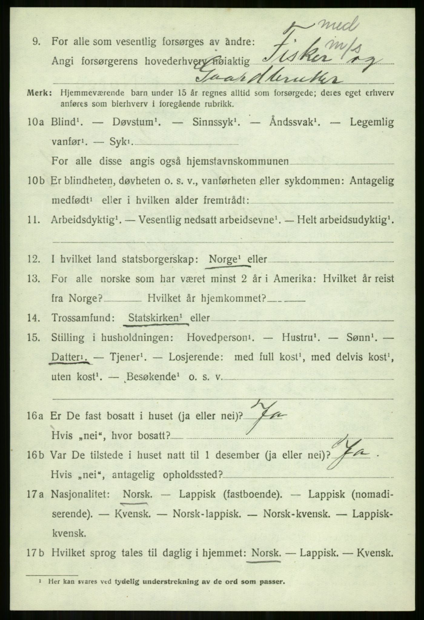 SATØ, Folketelling 1920 for 1920 Lavangen herred, 1920, s. 3574