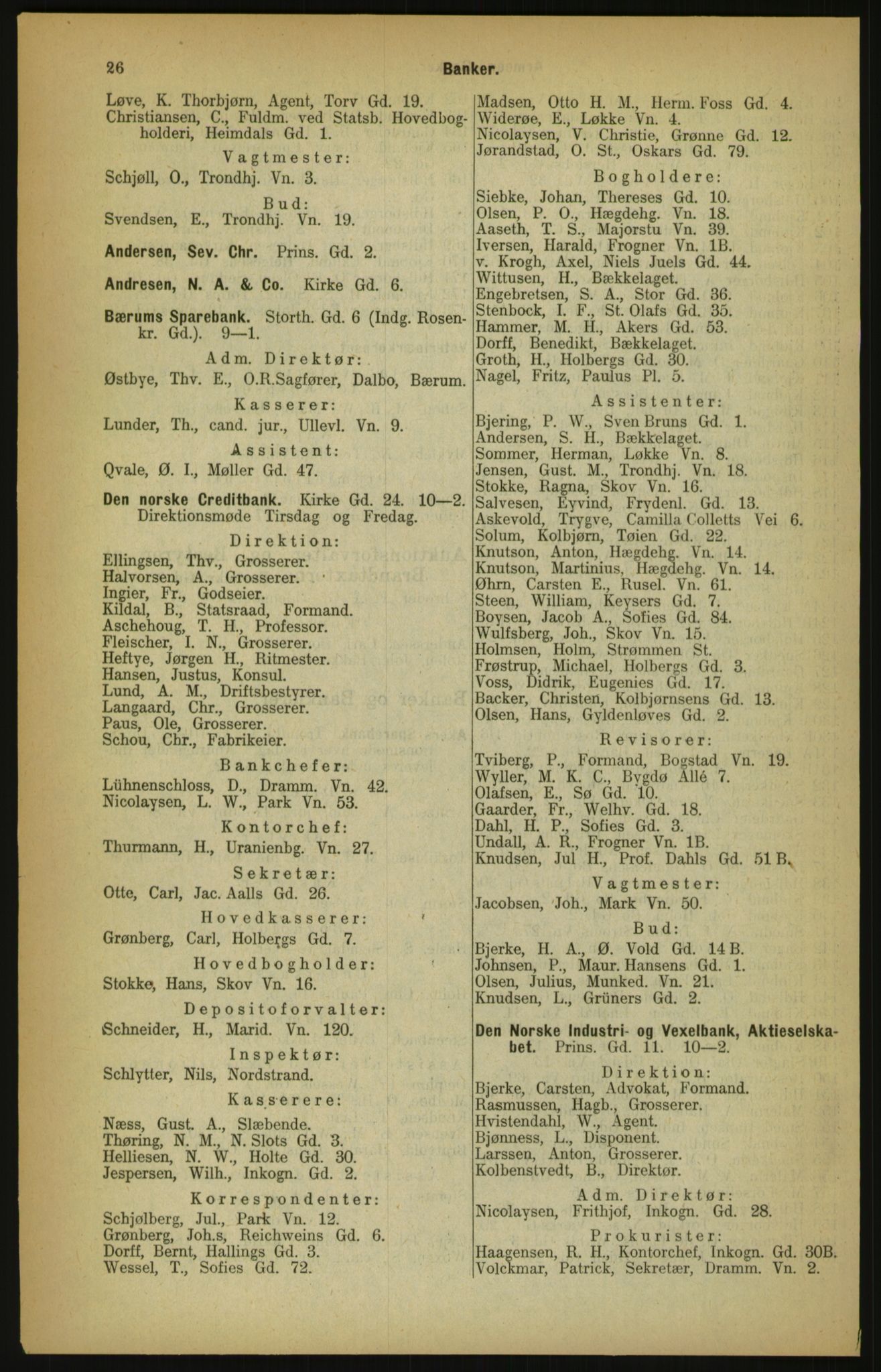 Kristiania/Oslo adressebok, PUBL/-, 1900, s. 26