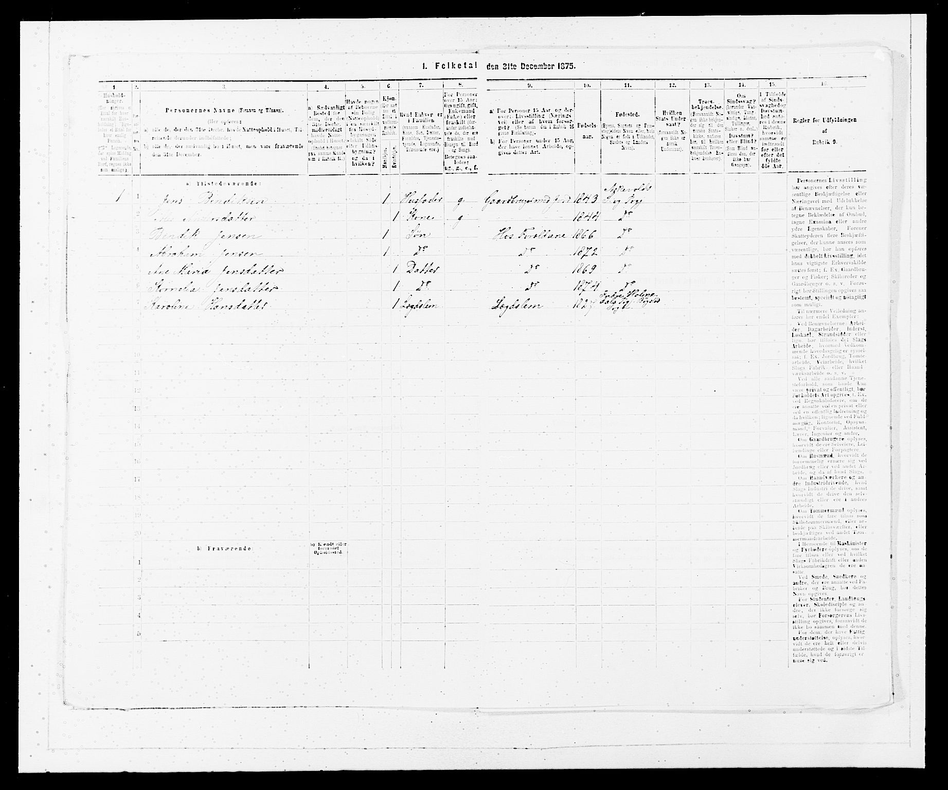 SAB, Folketelling 1875 for 1428P Askvoll prestegjeld, 1875, s. 365