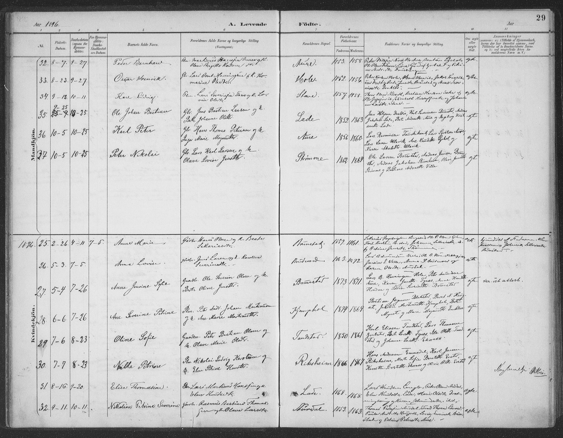 Ministerialprotokoller, klokkerbøker og fødselsregistre - Møre og Romsdal, AV/SAT-A-1454/523/L0335: Ministerialbok nr. 523A02, 1891-1911, s. 29