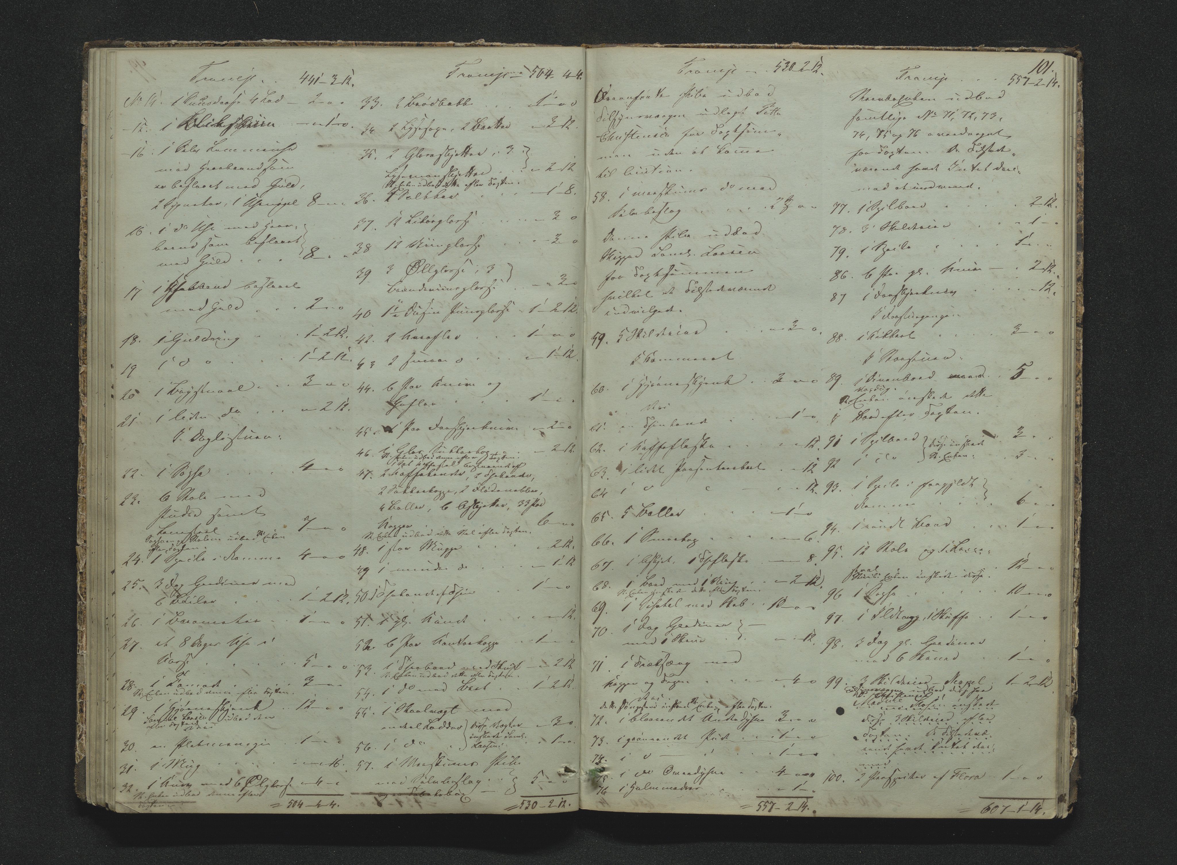 Bamble sorenskriveri, AV/SAKO-A-214/H/Hb/Hbb/Hbbb/L0001/0002: Skifteregisteringsprotokoll  / Skifteregisteringsprotokoll 2, 1847-1868, s. 100-101