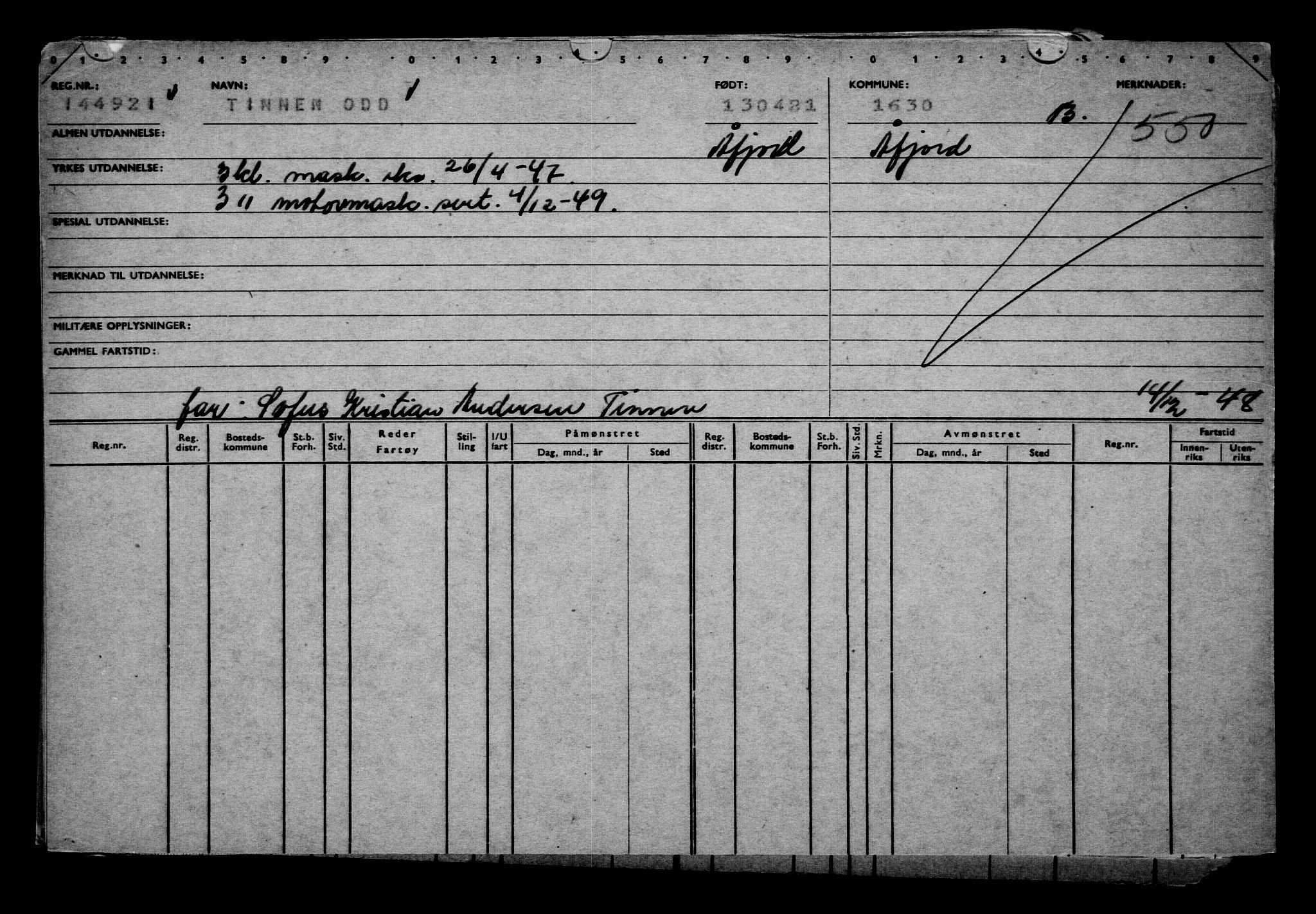 Direktoratet for sjømenn, AV/RA-S-3545/G/Gb/L0192: Hovedkort, 1921, s. 383