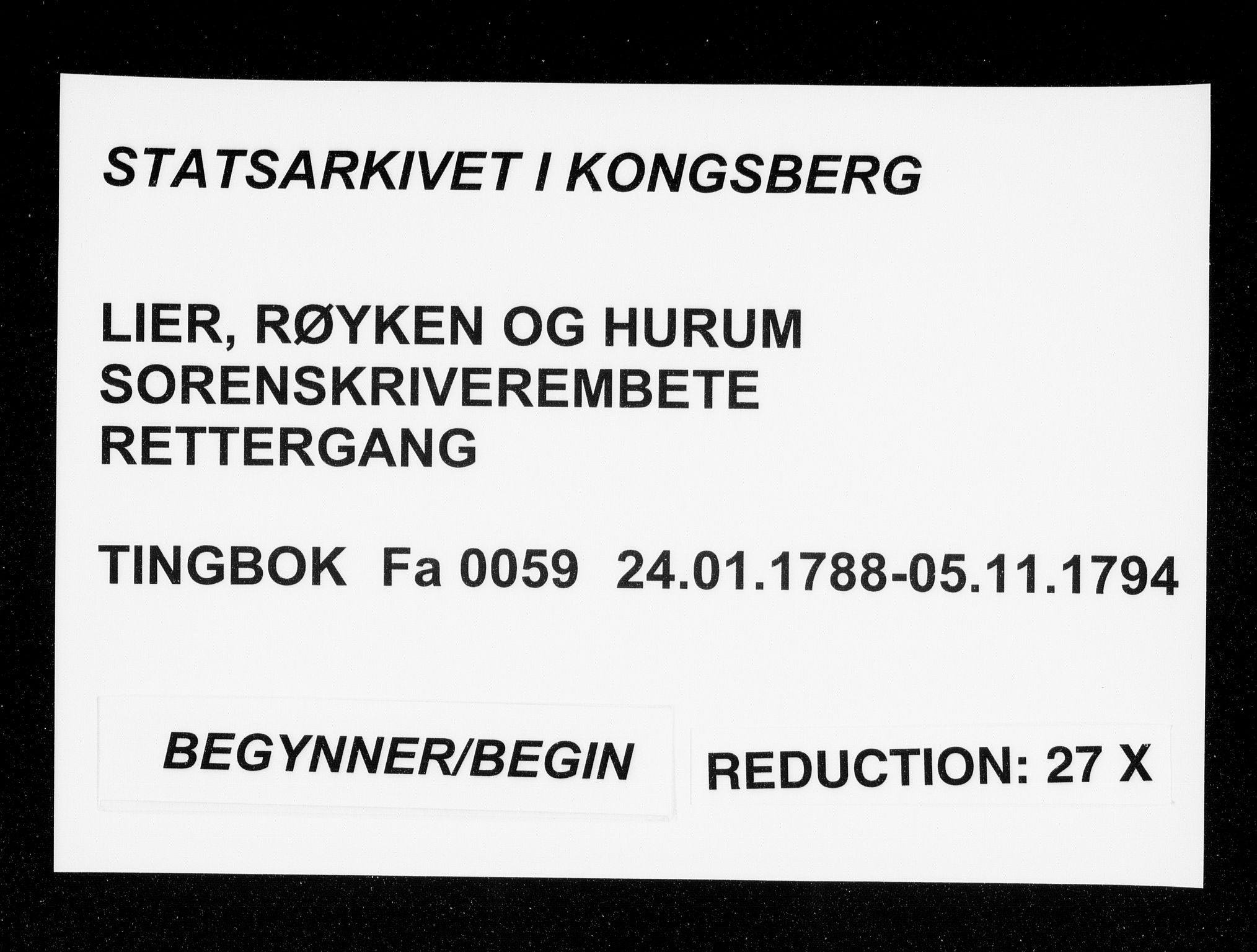 Lier, Røyken og Hurum sorenskriveri, AV/SAKO-A-89/F/Fa/L0059: Tingbok, 1788-1794