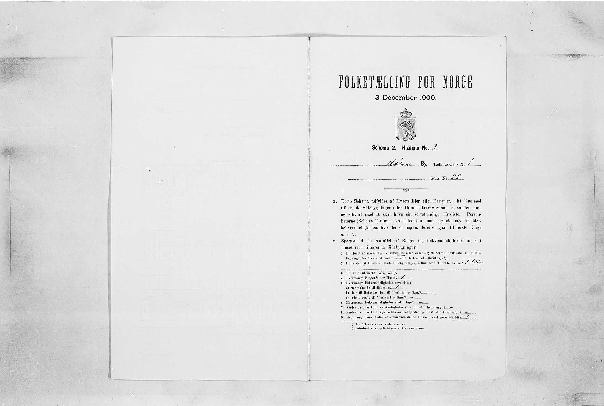 SAO, Folketelling 1900 for 0204 Hølen ladested, 1900