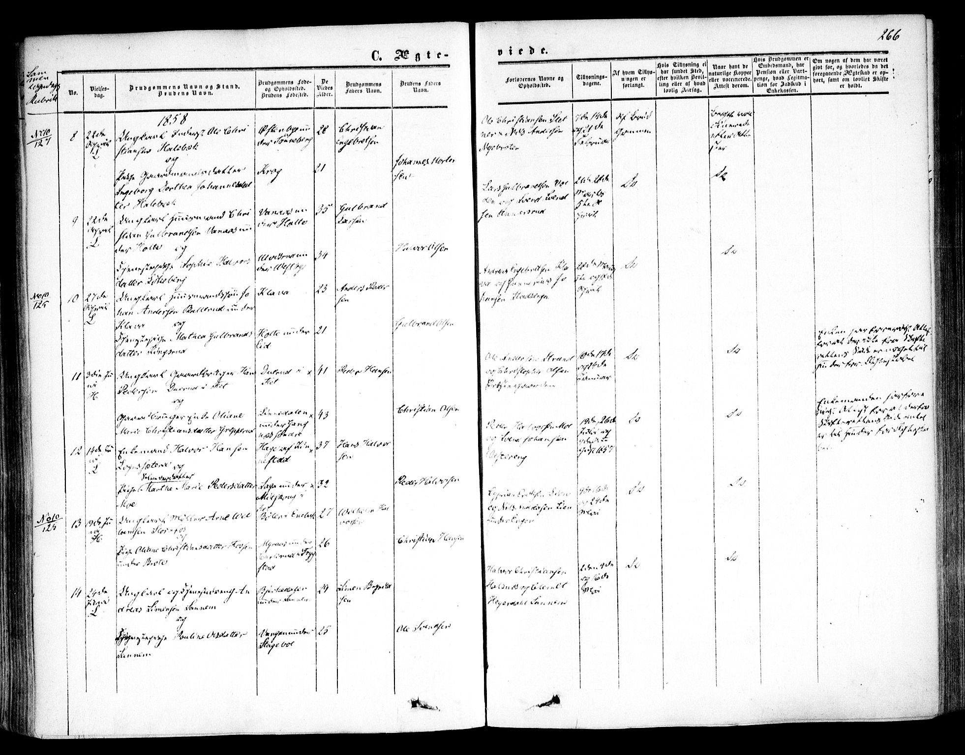 Høland prestekontor Kirkebøker, SAO/A-10346a/F/Fa/L0010: Ministerialbok nr. I 10, 1854-1861, s. 266