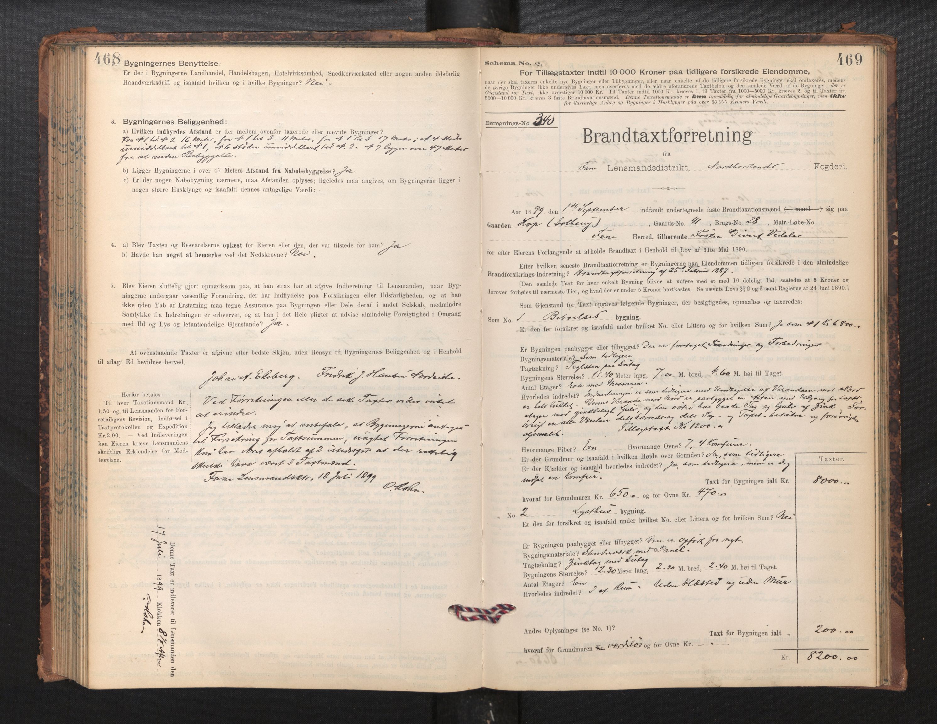 Lensmannen i Fana, AV/SAB-A-31801/0012/L0017: Branntakstprotokoll skjematakst, 1898-1903, s. 468-469