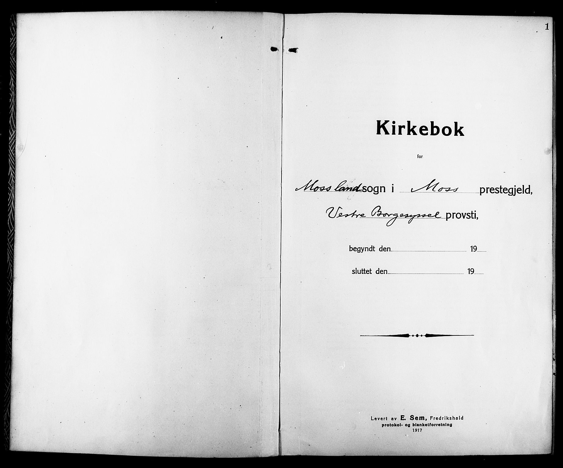 Moss prestekontor Kirkebøker, SAO/A-2003/G/Gb/L0004: Klokkerbok nr. II 4, 1920-1932, s. 1