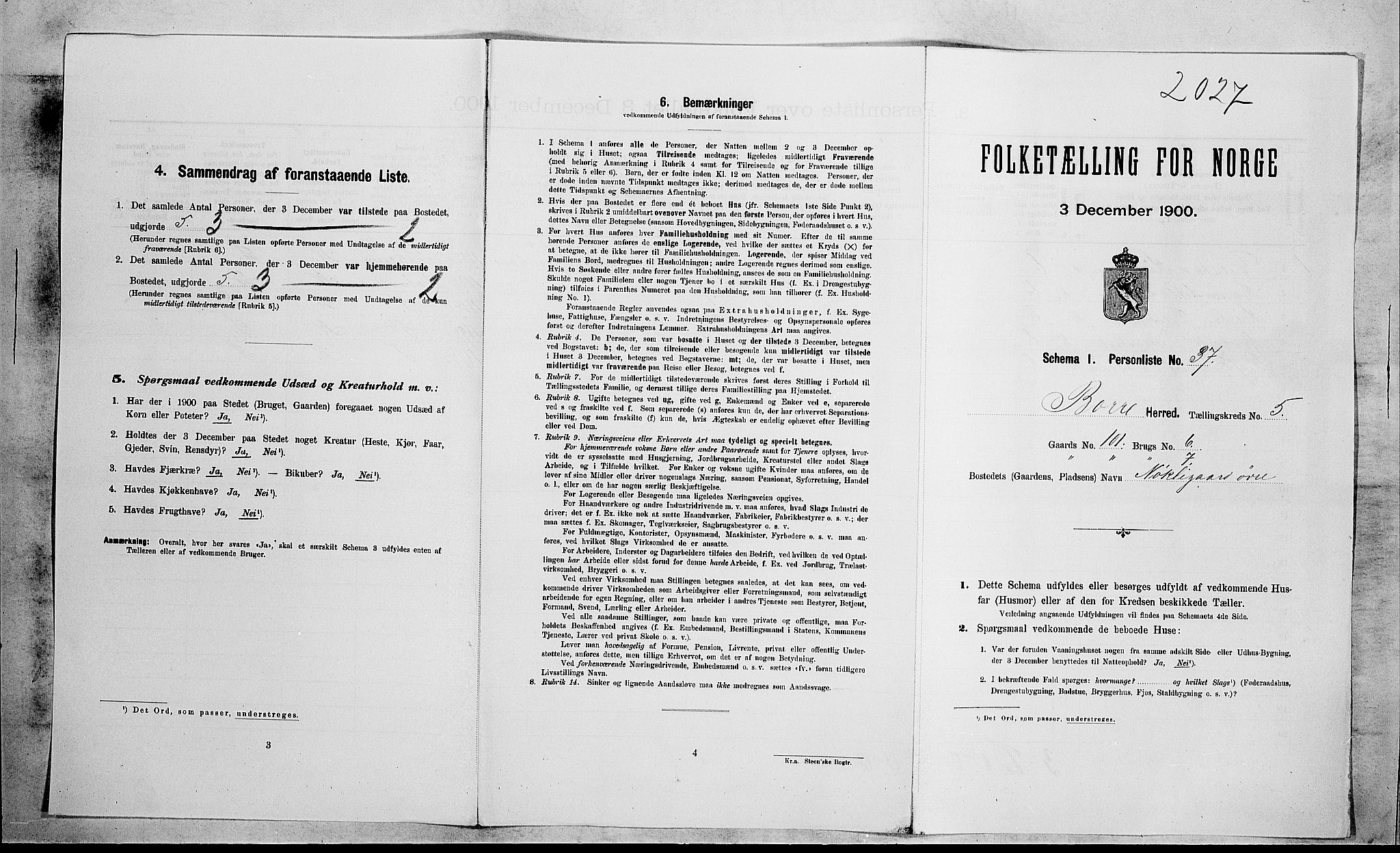 RA, Folketelling 1900 for 0717 Borre herred, 1900, s. 883