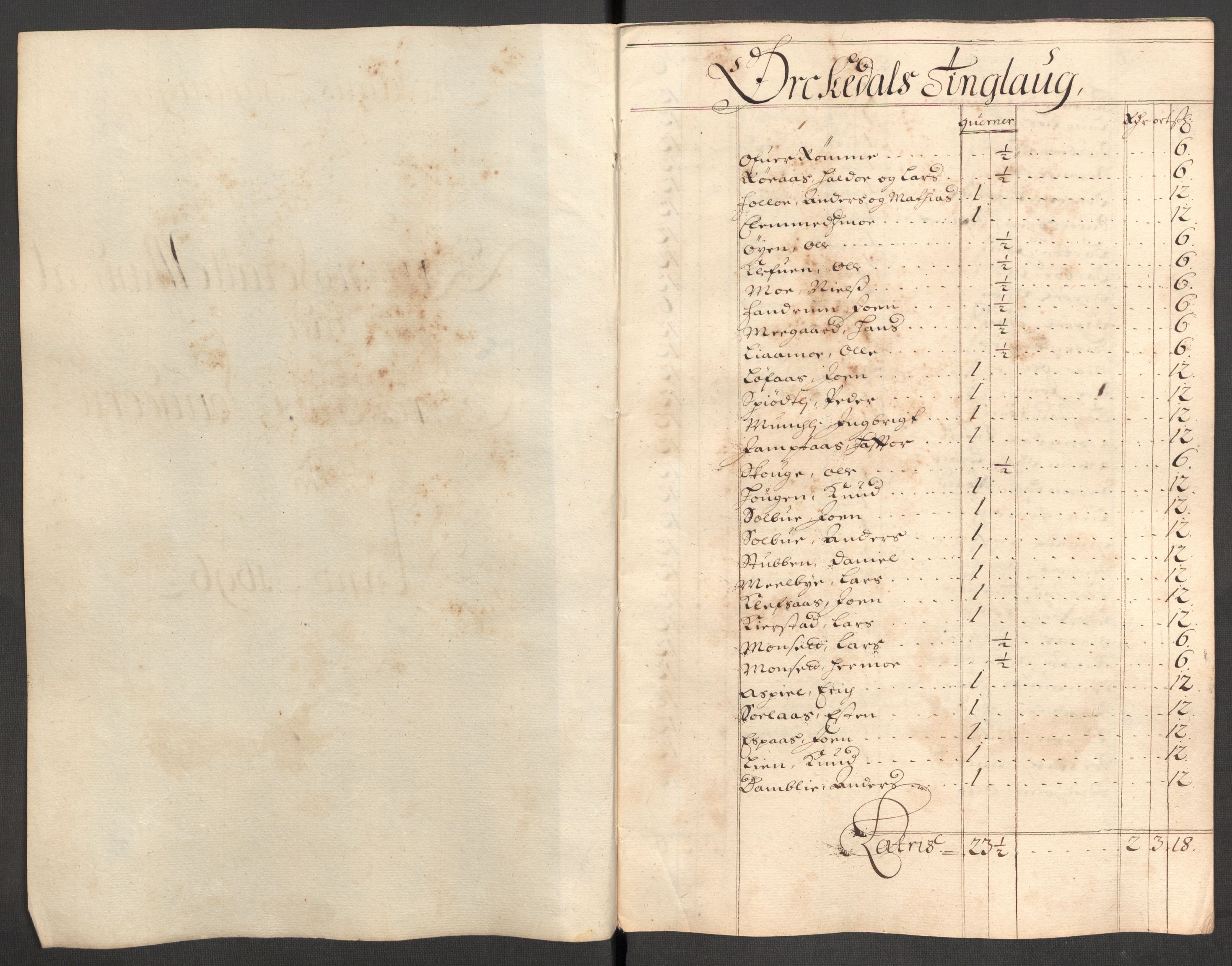 Rentekammeret inntil 1814, Reviderte regnskaper, Fogderegnskap, RA/EA-4092/R60/L3946: Fogderegnskap Orkdal og Gauldal, 1696, s. 139