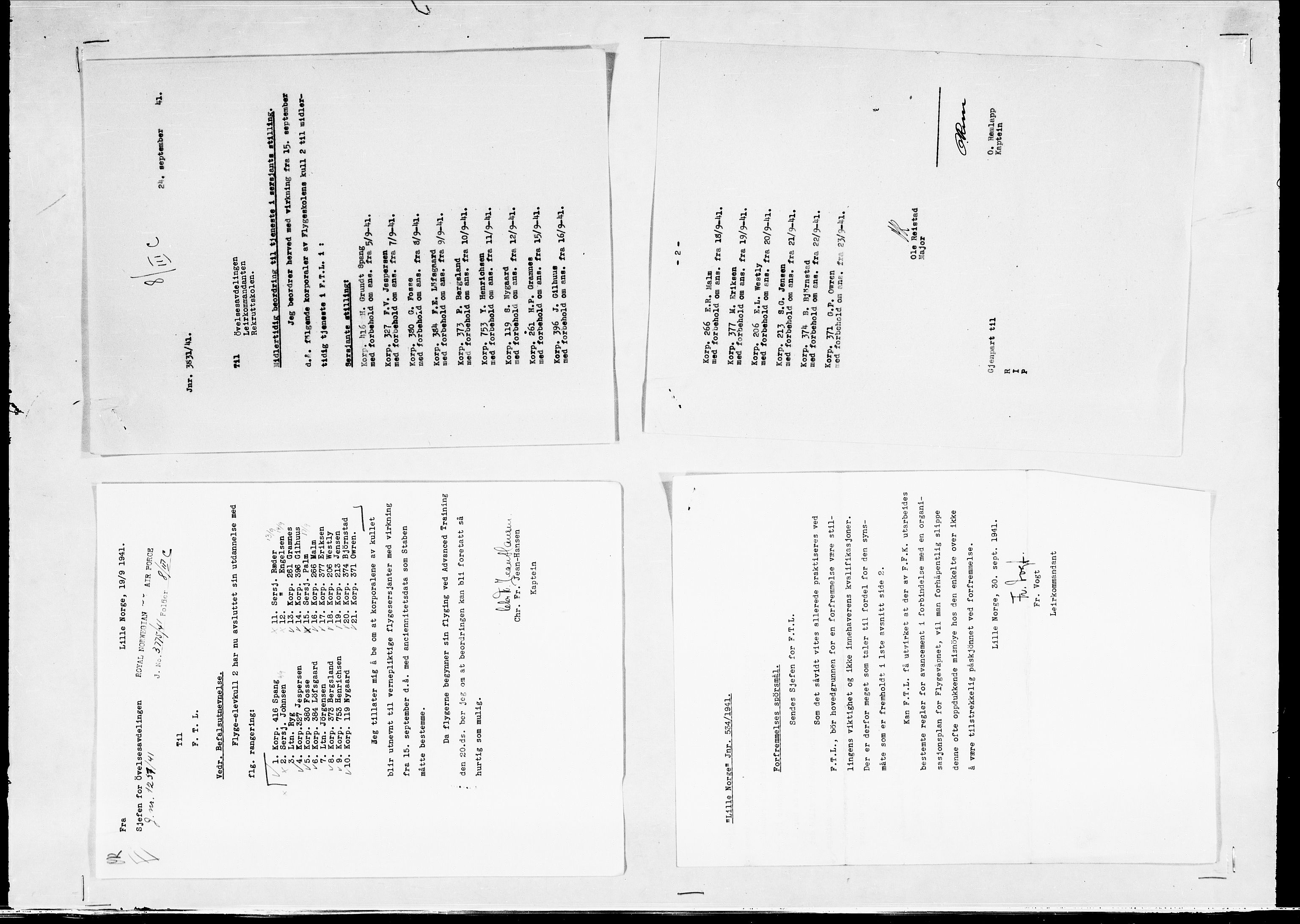 Forsvaret, Flyvåpnenes treningsleir 1940-1945, RA/RAFA-3974/V/L0038: Ekspedisjonskontoret. 8. Personellkontoret, 1940-1945