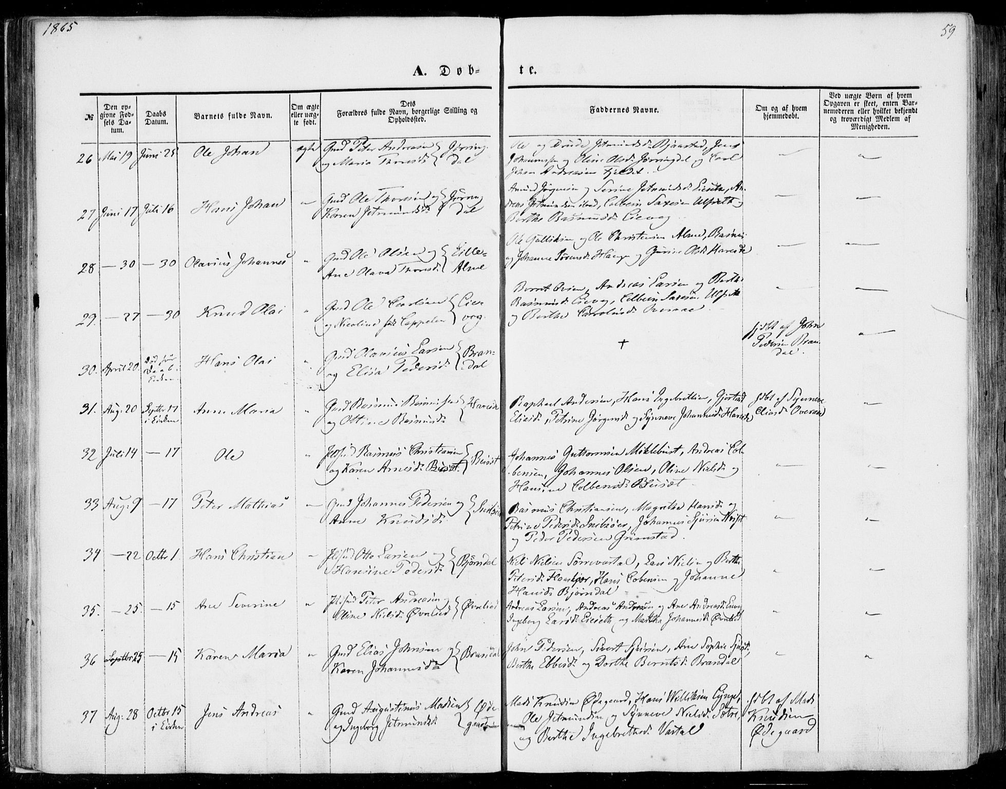 Ministerialprotokoller, klokkerbøker og fødselsregistre - Møre og Romsdal, AV/SAT-A-1454/510/L0121: Ministerialbok nr. 510A01, 1848-1877, s. 59