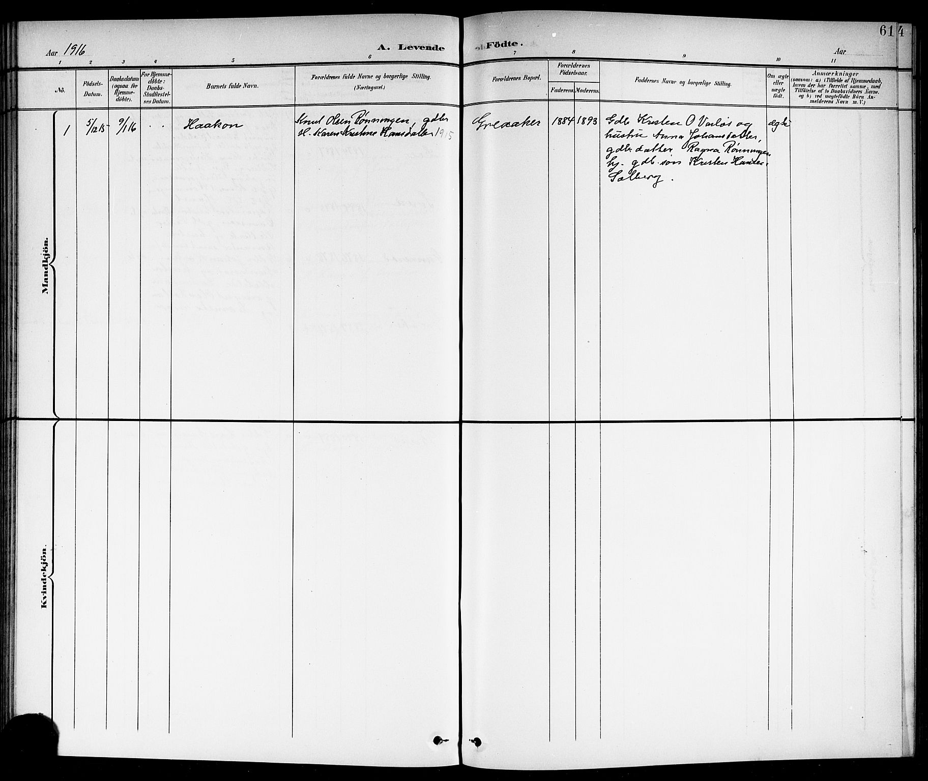 Botne kirkebøker, SAKO/A-340/G/Ga/L0004: Klokkerbok nr. I 4, 1899-1915, s. 61