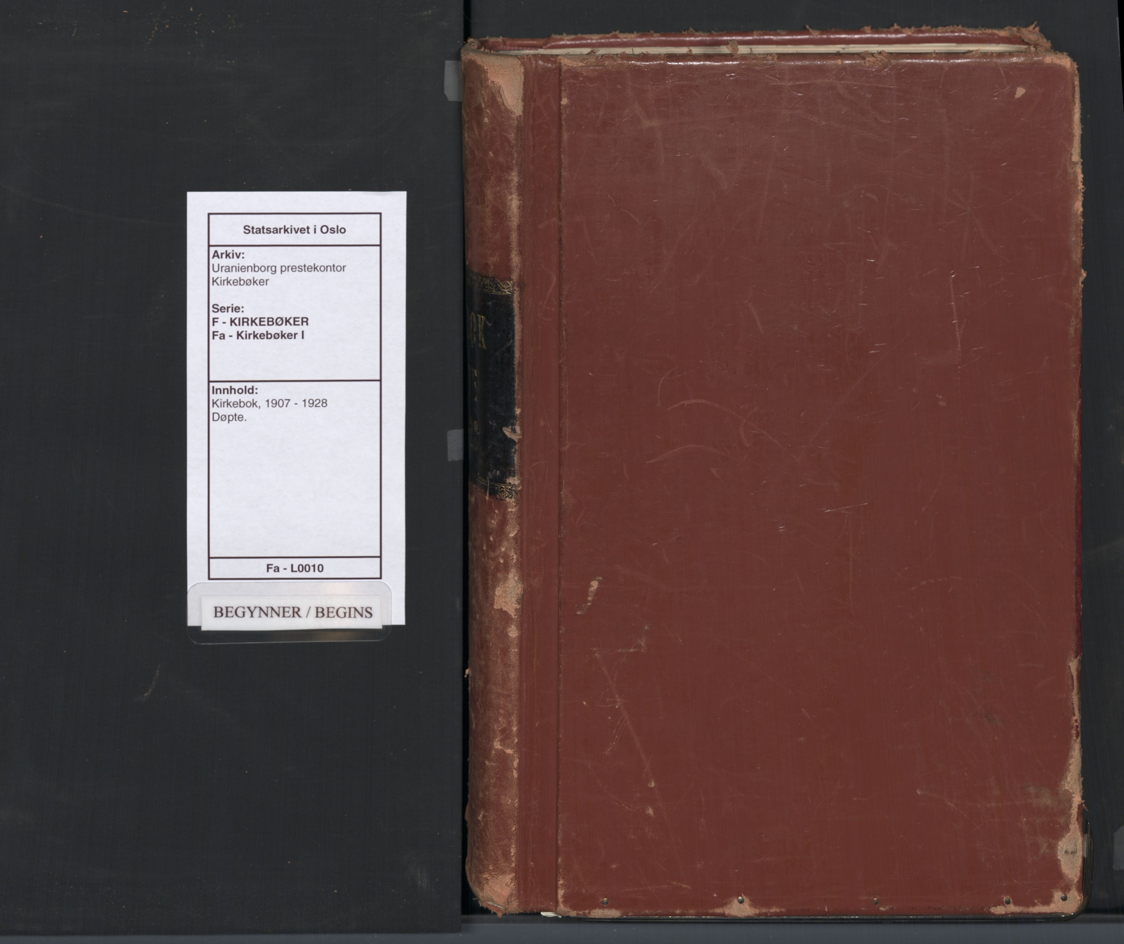 Uranienborg prestekontor Kirkebøker, AV/SAO-A-10877/F/Fa/L0010: Ministerialbok nr. I 10, 1907-1928