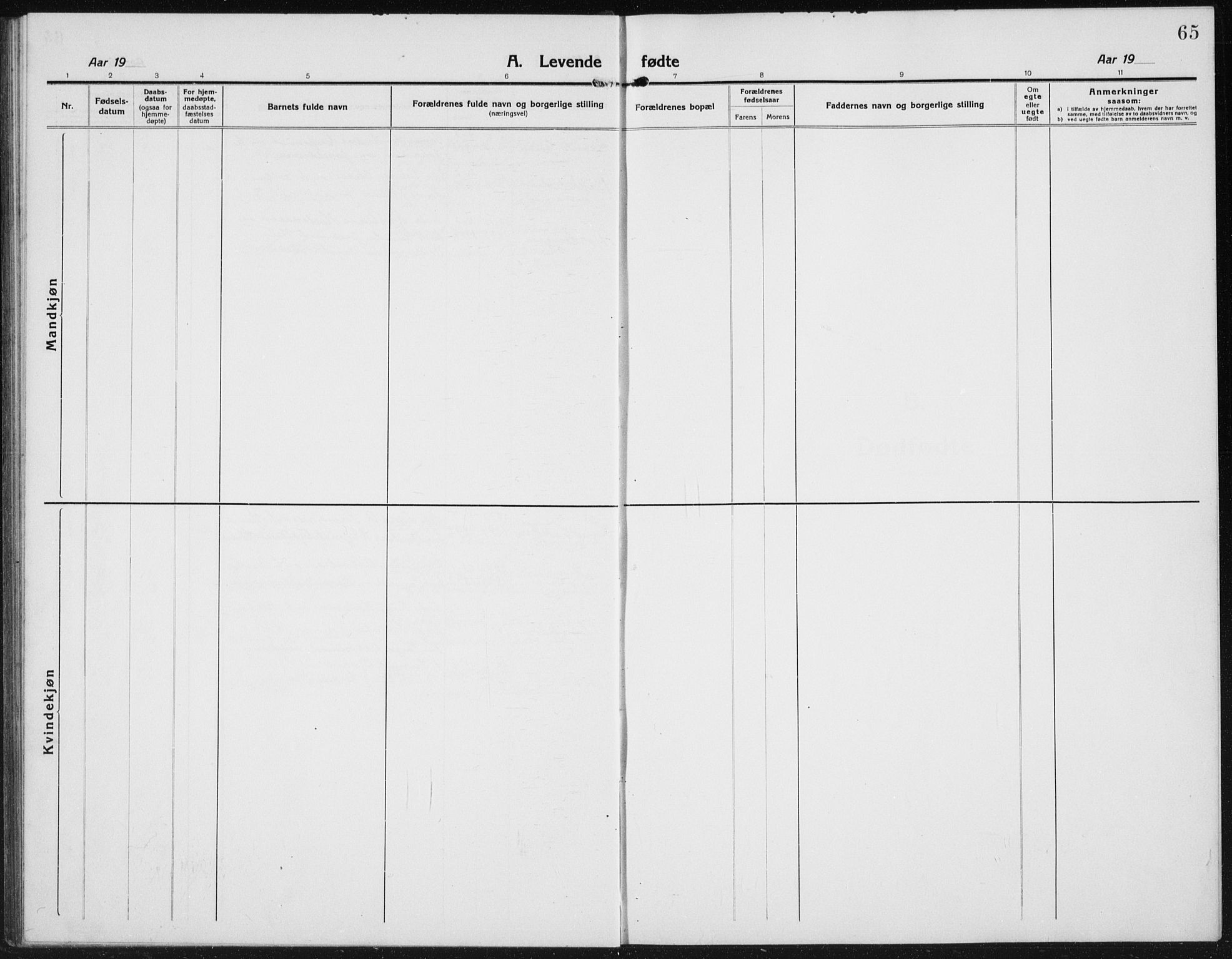 Kolbu prestekontor, AV/SAH-PREST-110/H/Ha/Hab/L0006: Klokkerbok nr. 6, 1916-1934, s. 65