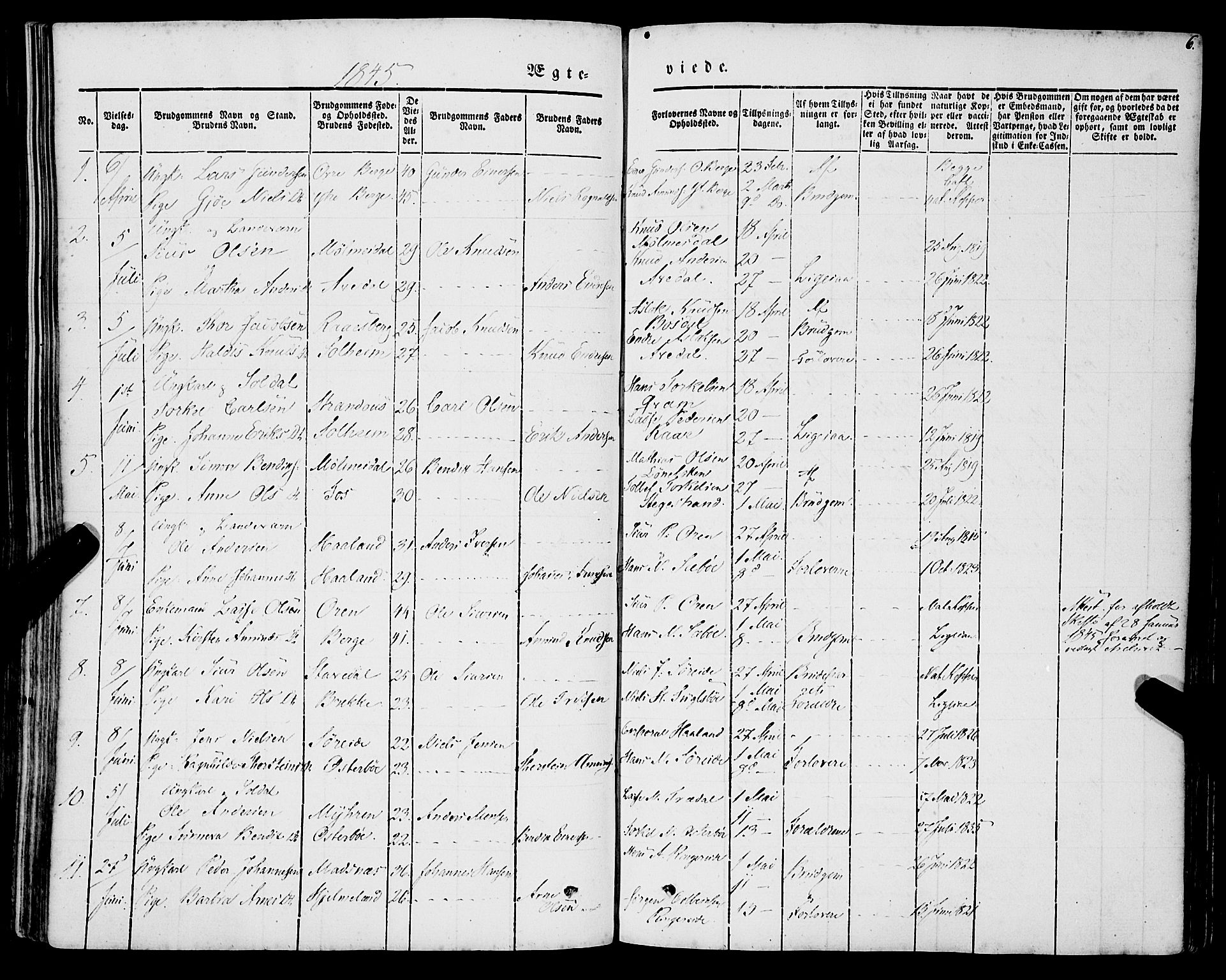 Lavik sokneprestembete, SAB/A-80901: Ministerialbok nr. A 3, 1843-1863, s. 6