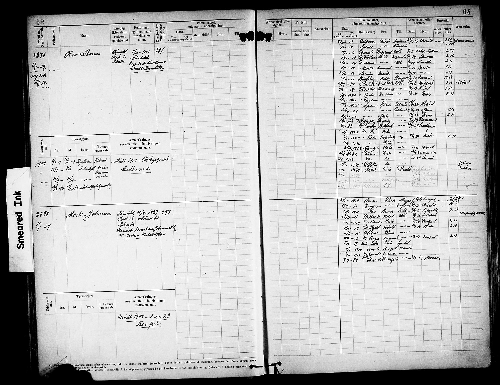 Risør mønstringskrets, AV/SAK-2031-0010/F/Fb/L0013: Hovedrulle nr 2475-3063, T-12, 1904-1928, s. 70