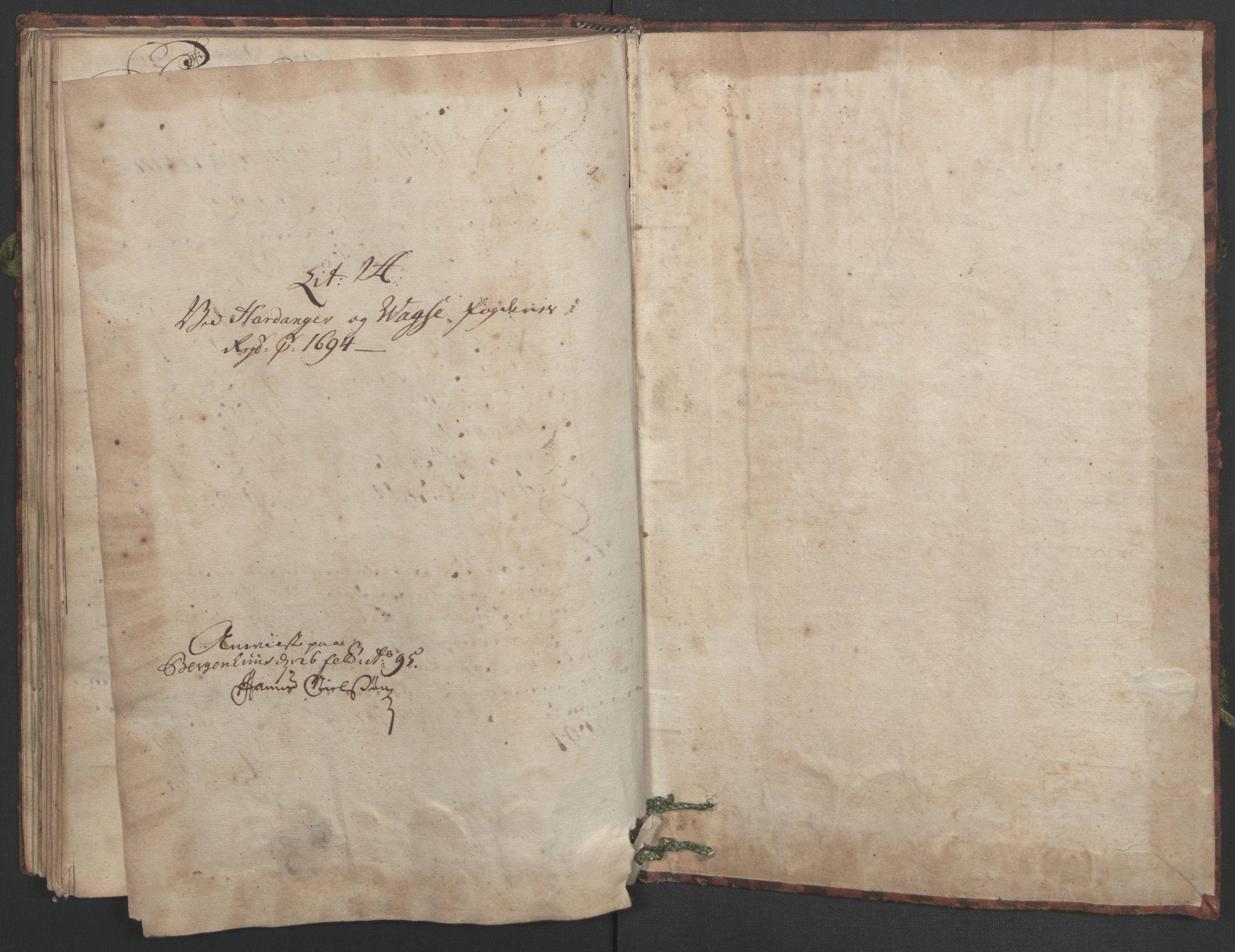 Rentekammeret inntil 1814, Reviderte regnskaper, Fogderegnskap, AV/RA-EA-4092/R48/L2975: Fogderegnskap Sunnhordland og Hardanger, 1694, s. 285