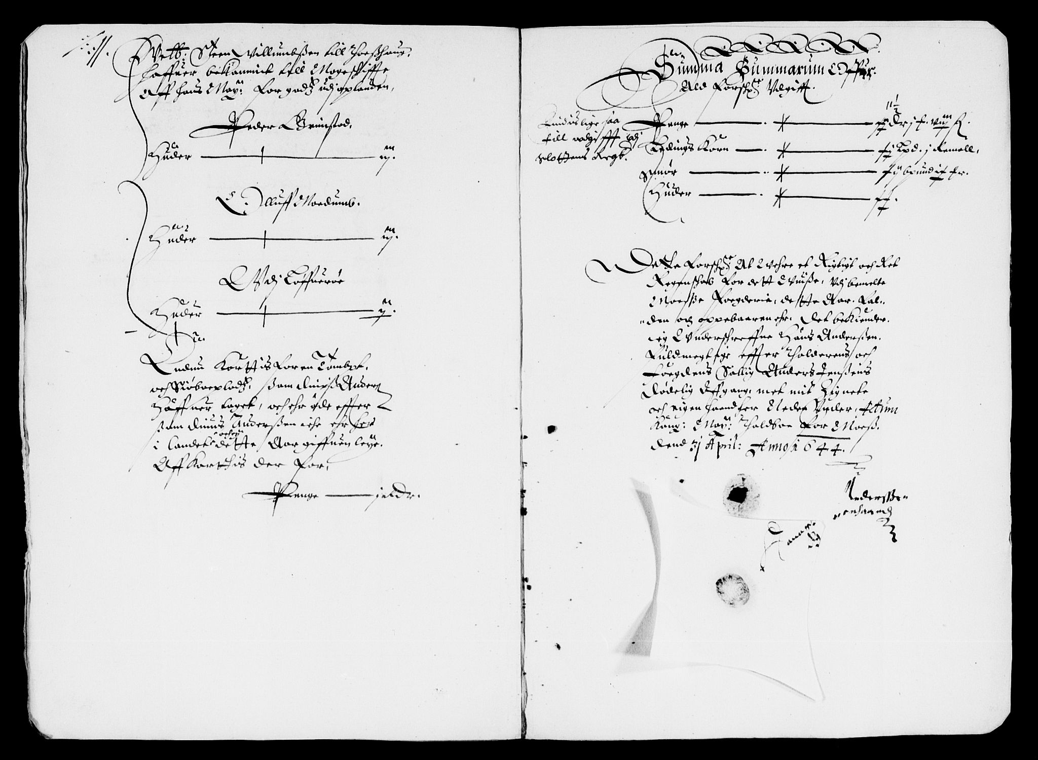 Rentekammeret inntil 1814, Reviderte regnskaper, Lensregnskaper, RA/EA-5023/R/Rb/Rba/L0171: Akershus len, 1643-1644