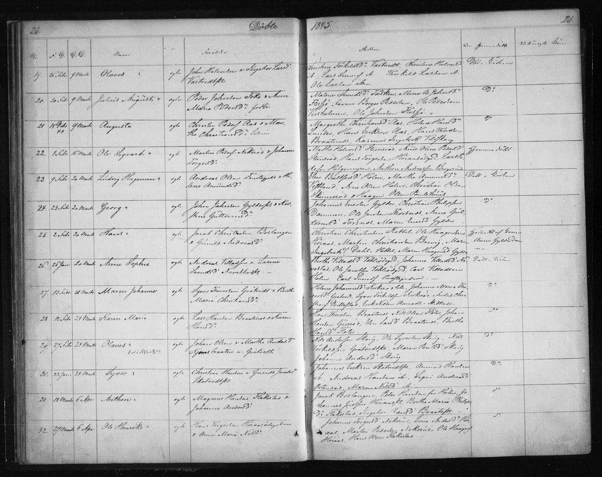 Våler prestekontor Kirkebøker, AV/SAO-A-11083/F/Fa/L0006: Ministerialbok nr. I 6, 1840-1861, s. 26