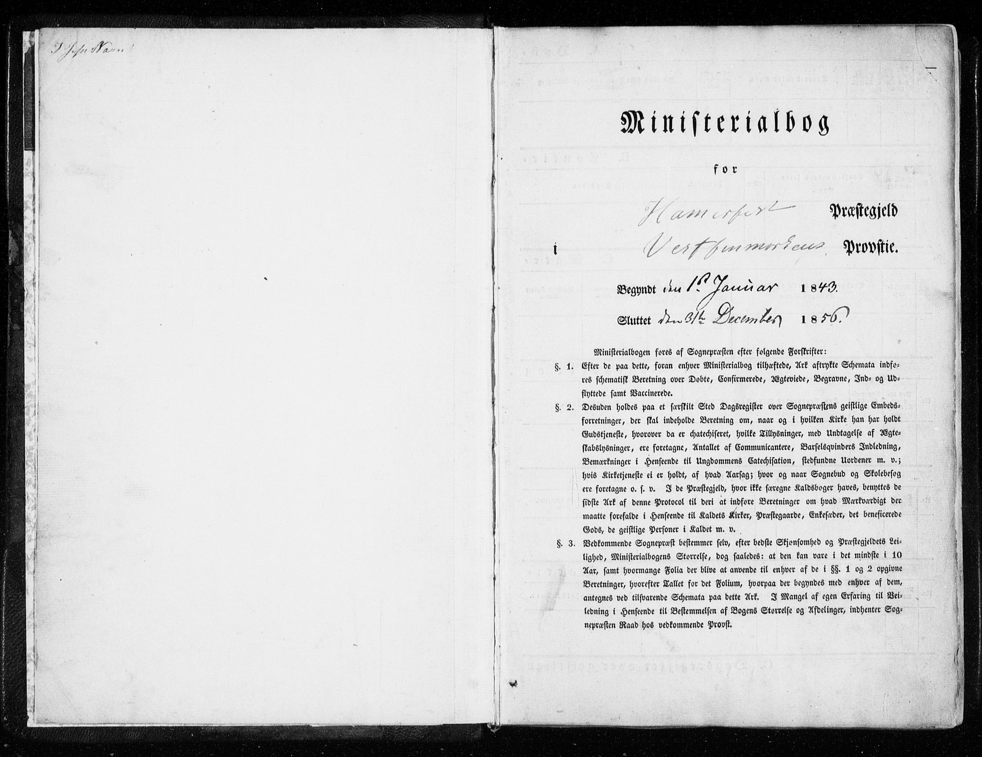 Hammerfest sokneprestkontor, AV/SATØ-S-1347/H/Ha/L0004.kirke: Ministerialbok nr. 4, 1843-1856
